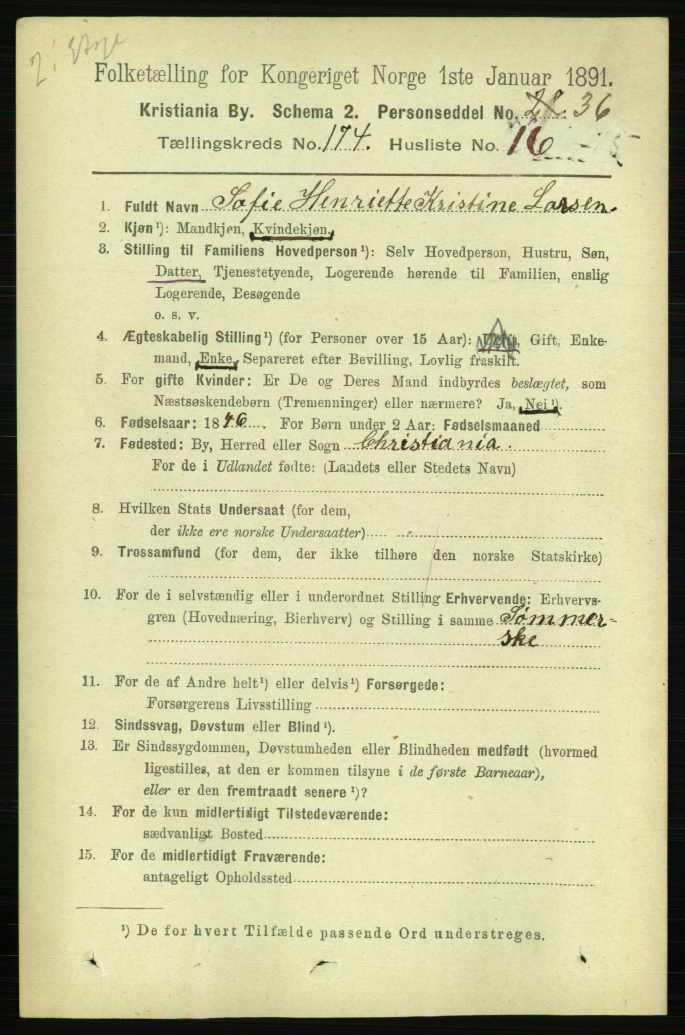 RA, 1891 census for 0301 Kristiania, 1891, p. 104288