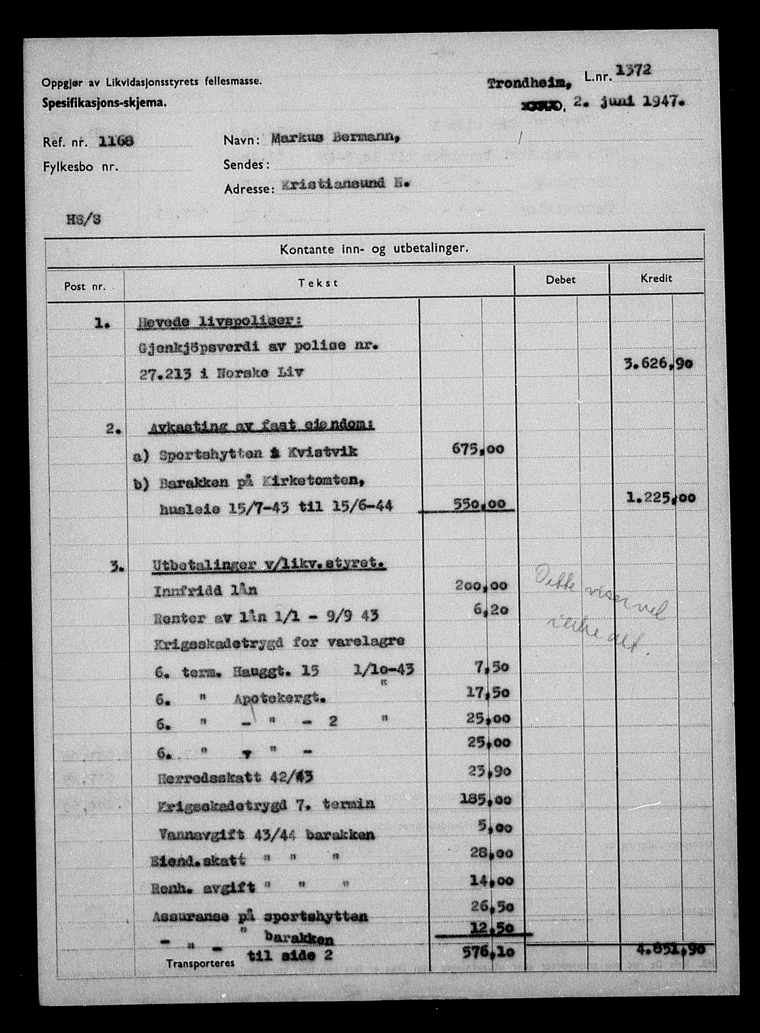 Justisdepartementet, Tilbakeføringskontoret for inndratte formuer, AV/RA-S-1564/H/Hc/Hcb/L0910: --, 1945-1947, p. 200