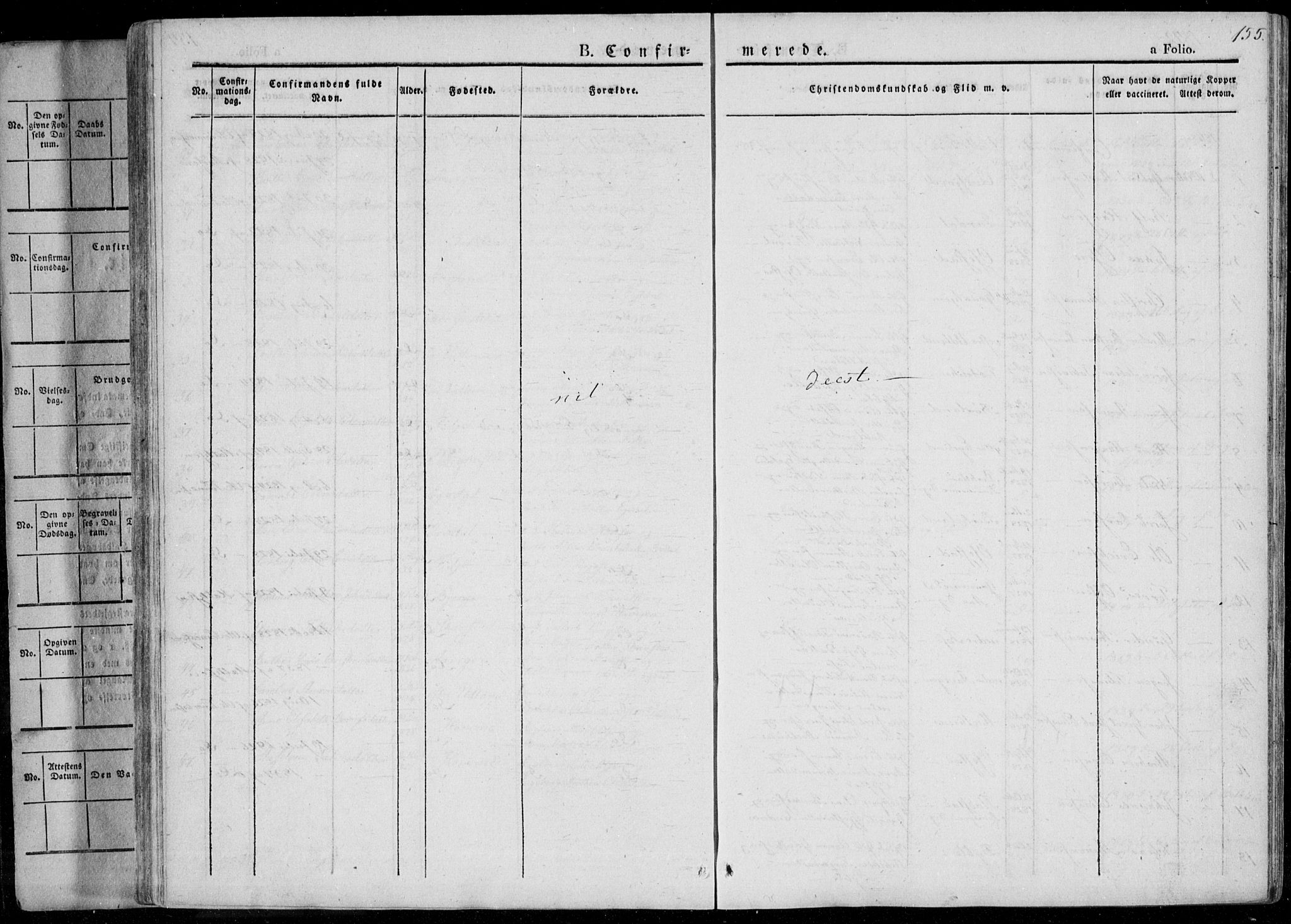 Sør-Audnedal sokneprestkontor, AV/SAK-1111-0039/F/Fa/Fab/L0006: Parish register (official) no. A 6, 1829-1855, p. 155