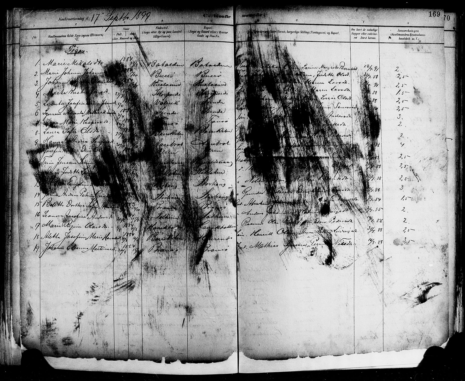 Kinn sokneprestembete, SAB/A-80801/H/Hab/Haba/L0002: Parish register (copy) no. A 2, 1882-1906, p. 169