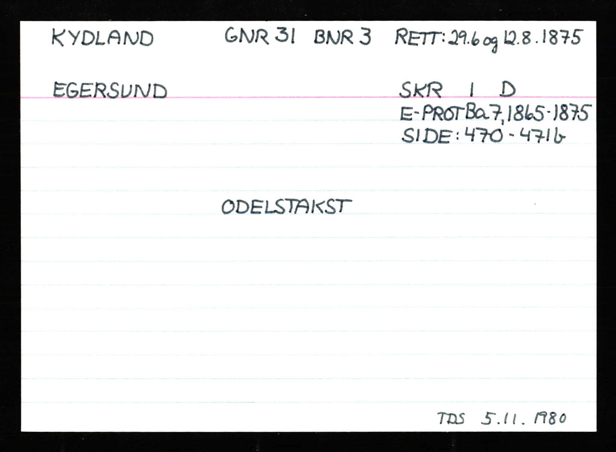 Statsarkivet i Stavanger, AV/SAST-A-101971/03/Y/Ym/L0033: Åstedskort sortert etter gårdsnavn: Kvelland - Lagestranden, 1600-1950, p. 333