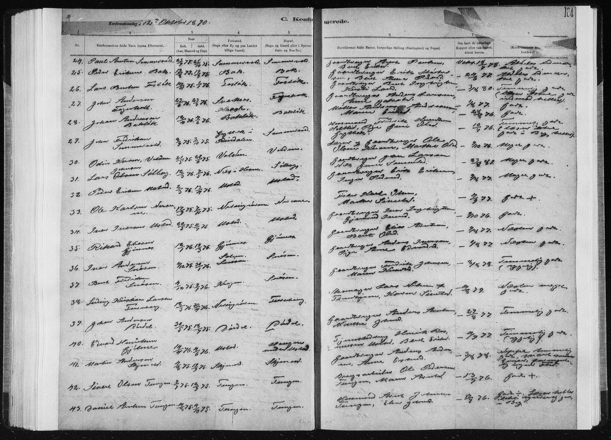 Ministerialprotokoller, klokkerbøker og fødselsregistre - Sør-Trøndelag, SAT/A-1456/668/L0818: Parish register (copy) no. 668C07, 1885-1898, p. 184