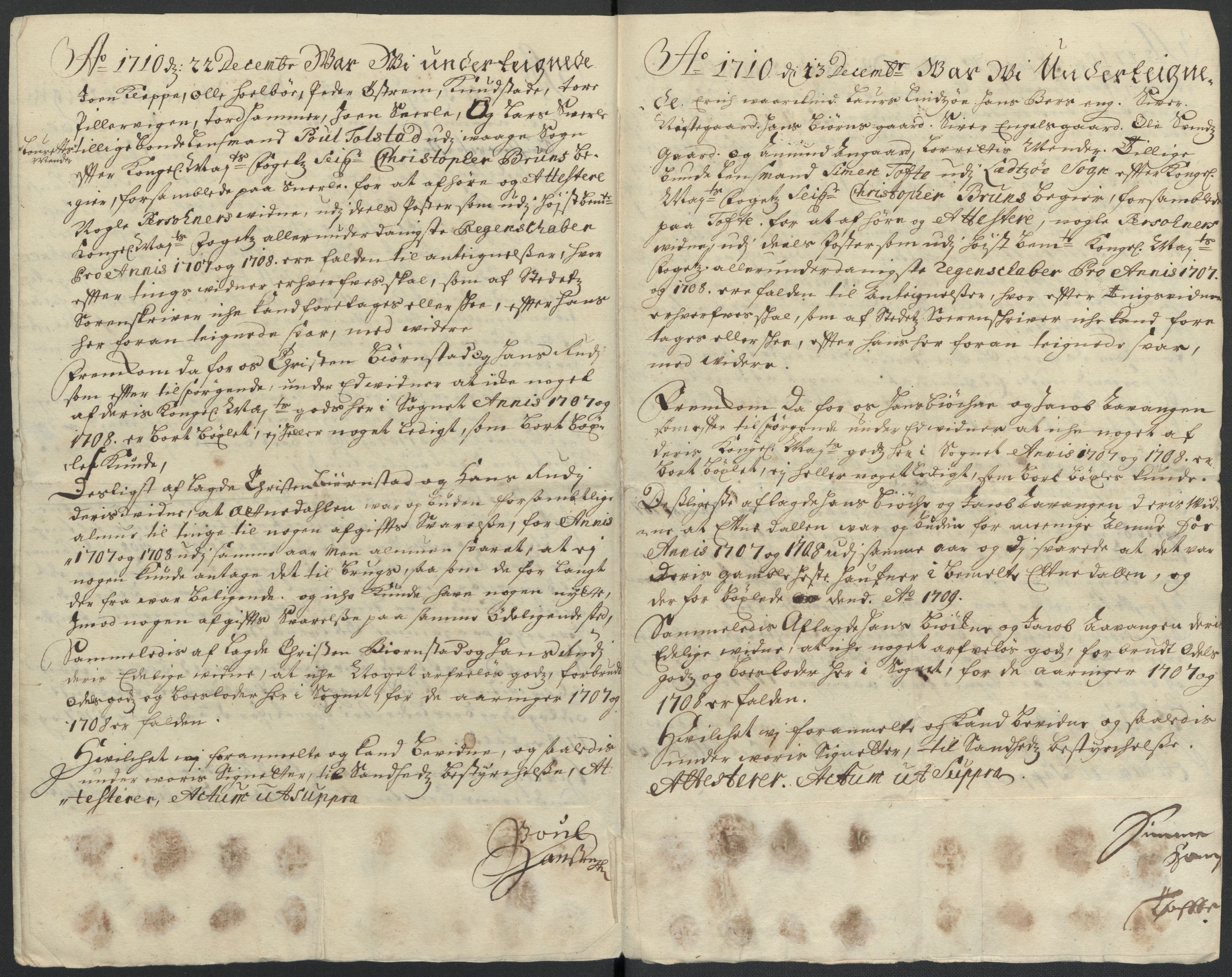 Rentekammeret inntil 1814, Reviderte regnskaper, Fogderegnskap, AV/RA-EA-4092/R17/L1179: Fogderegnskap Gudbrandsdal, 1708-1710, p. 142