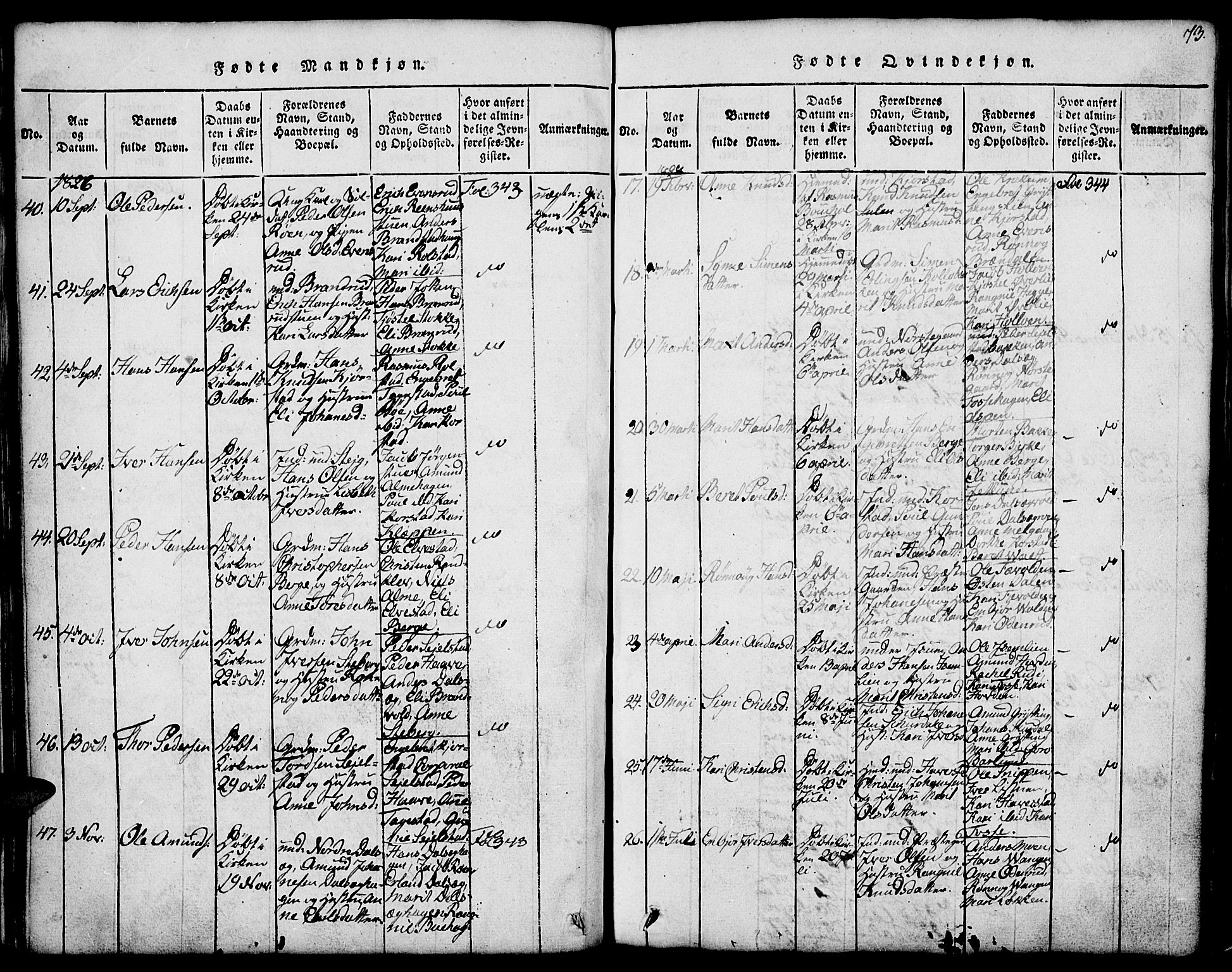 Fron prestekontor, SAH/PREST-078/H/Ha/Hab/L0001: Parish register (copy) no. 1, 1816-1843, p. 73