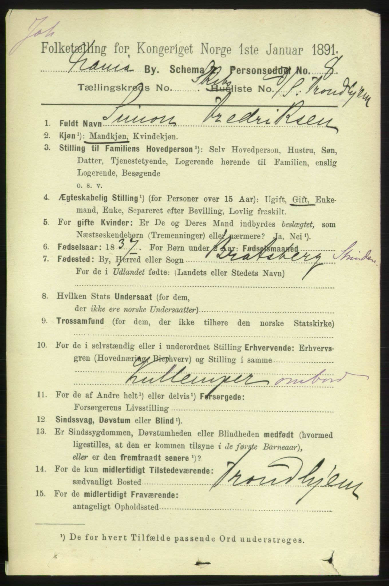 RA, 1891 census for 0301 Kristiania, 1891, p. 27933