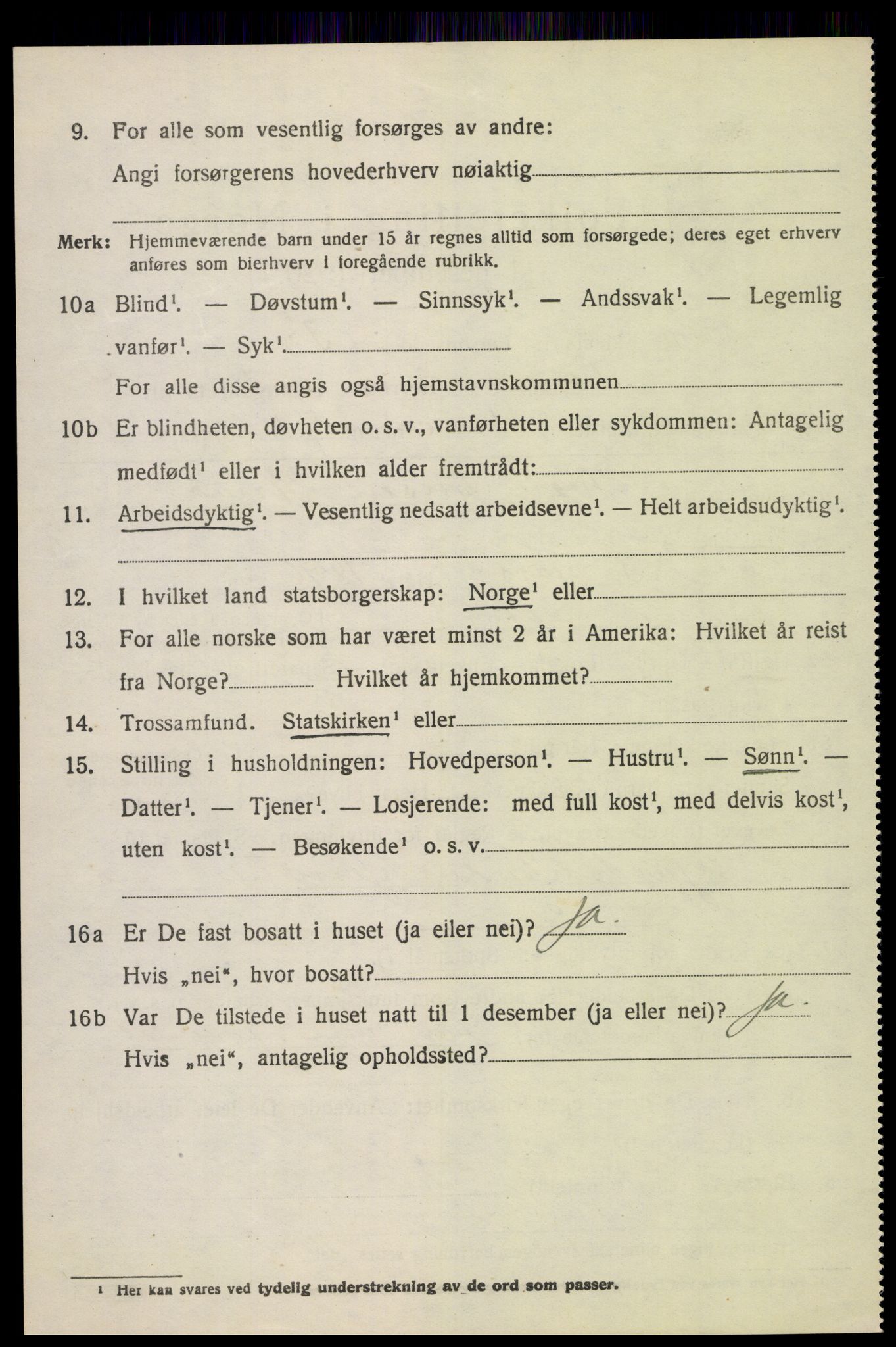 SAH, 1920 census for Lom, 1920, p. 2583