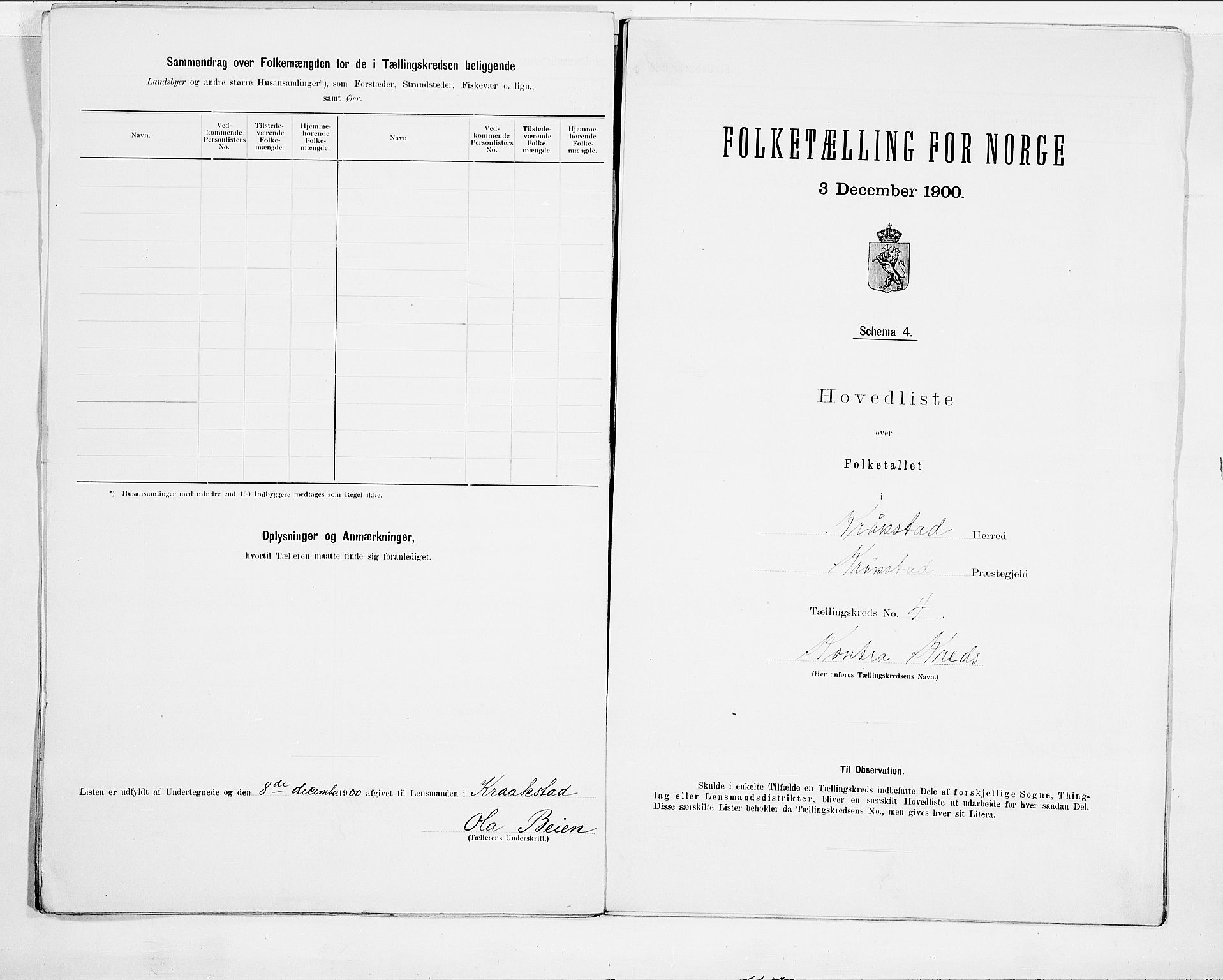 SAO, 1900 census for Kråkstad, 1900, p. 10
