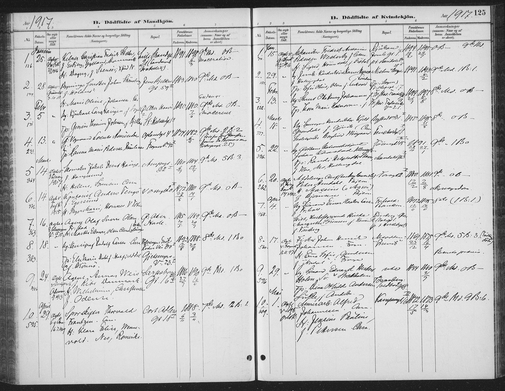 Rikshospitalet prestekontor Kirkebøker, AV/SAO-A-10309b/F/L0010: Parish register (official) no. 10, 1888-1912, p. 125