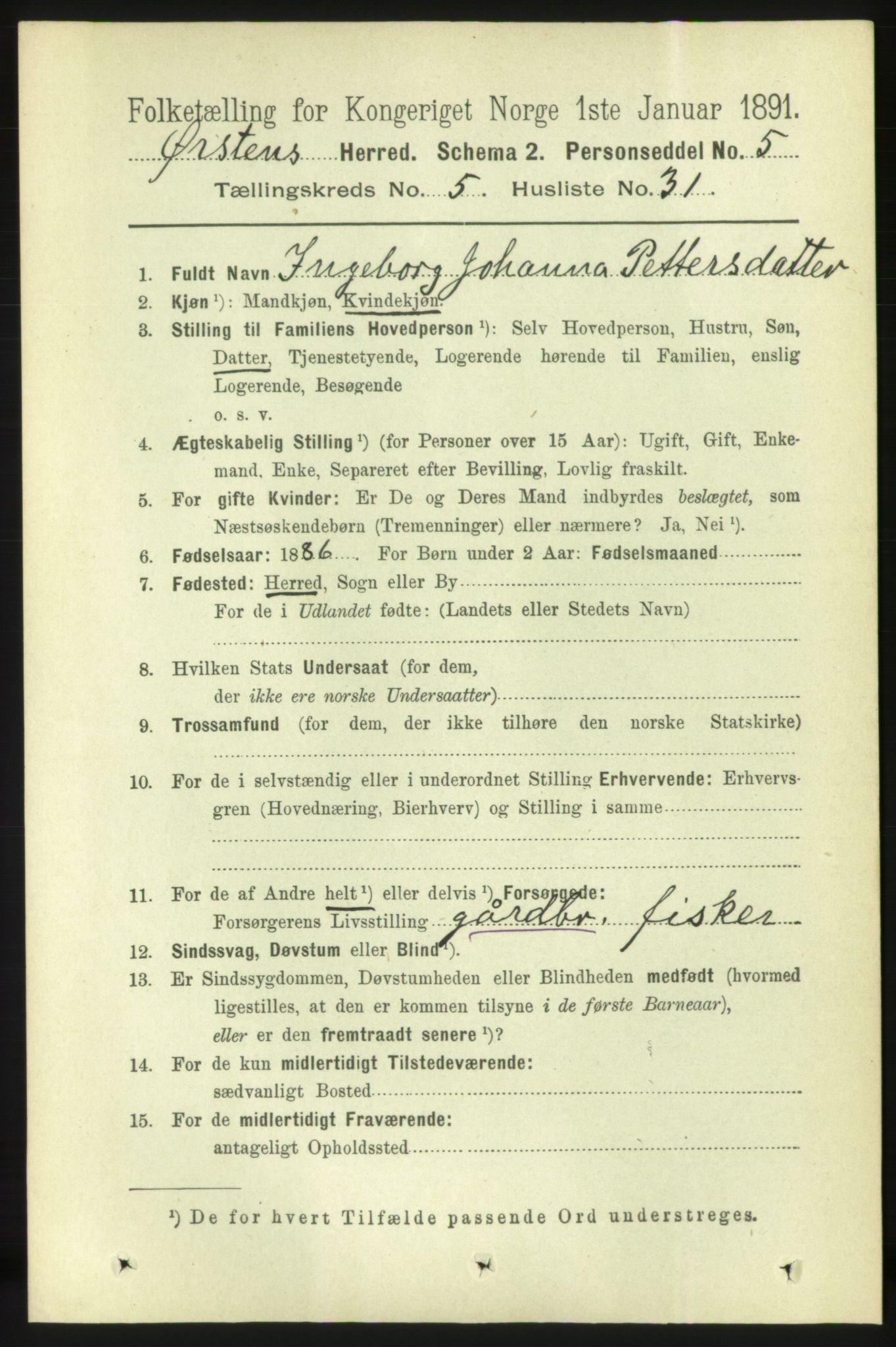 RA, 1891 census for 1520 Ørsta, 1891, p. 2461