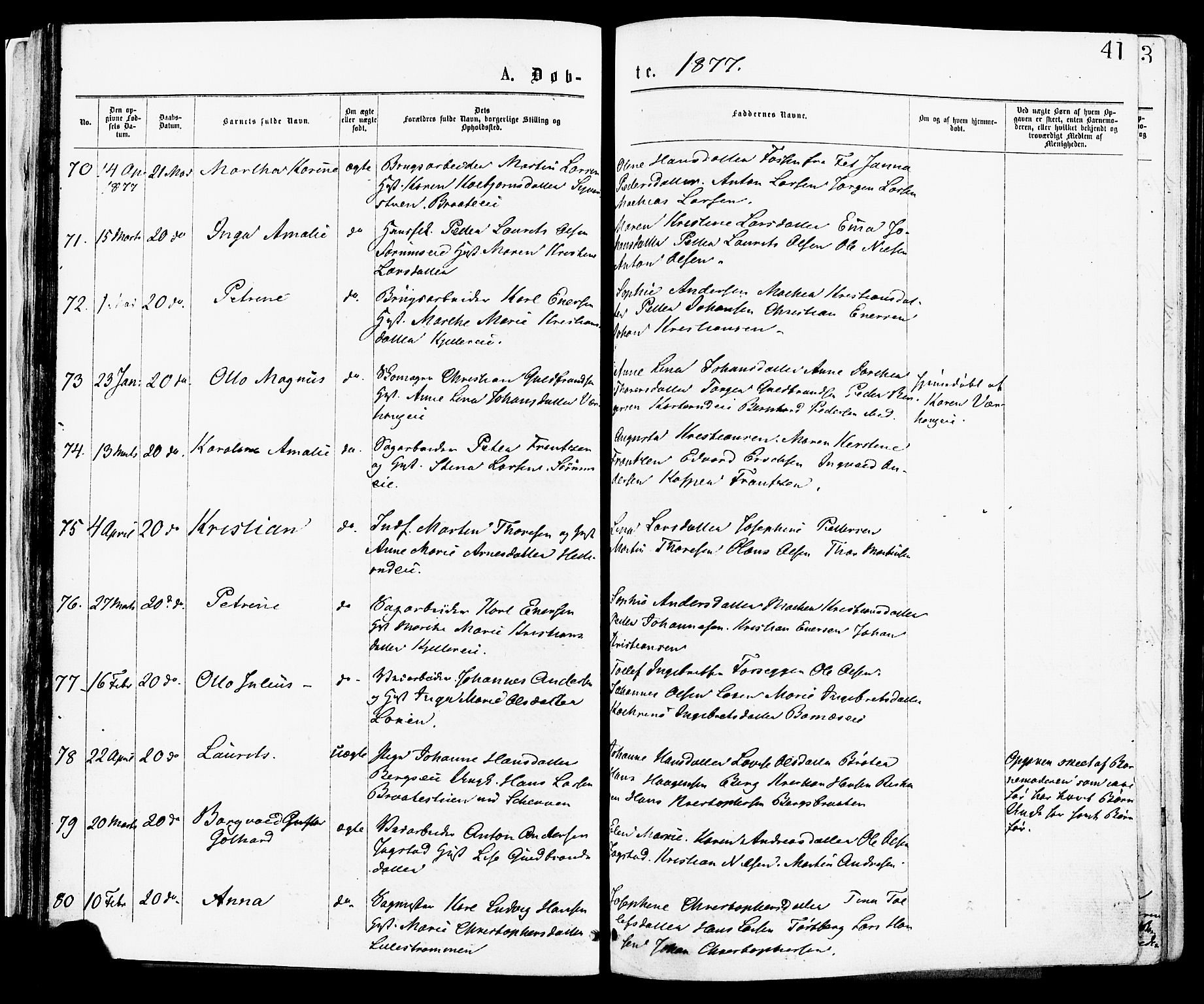 Skedsmo prestekontor Kirkebøker, SAO/A-10033a/F/Fa/L0012: Parish register (official) no. I 12, 1876-1883, p. 41