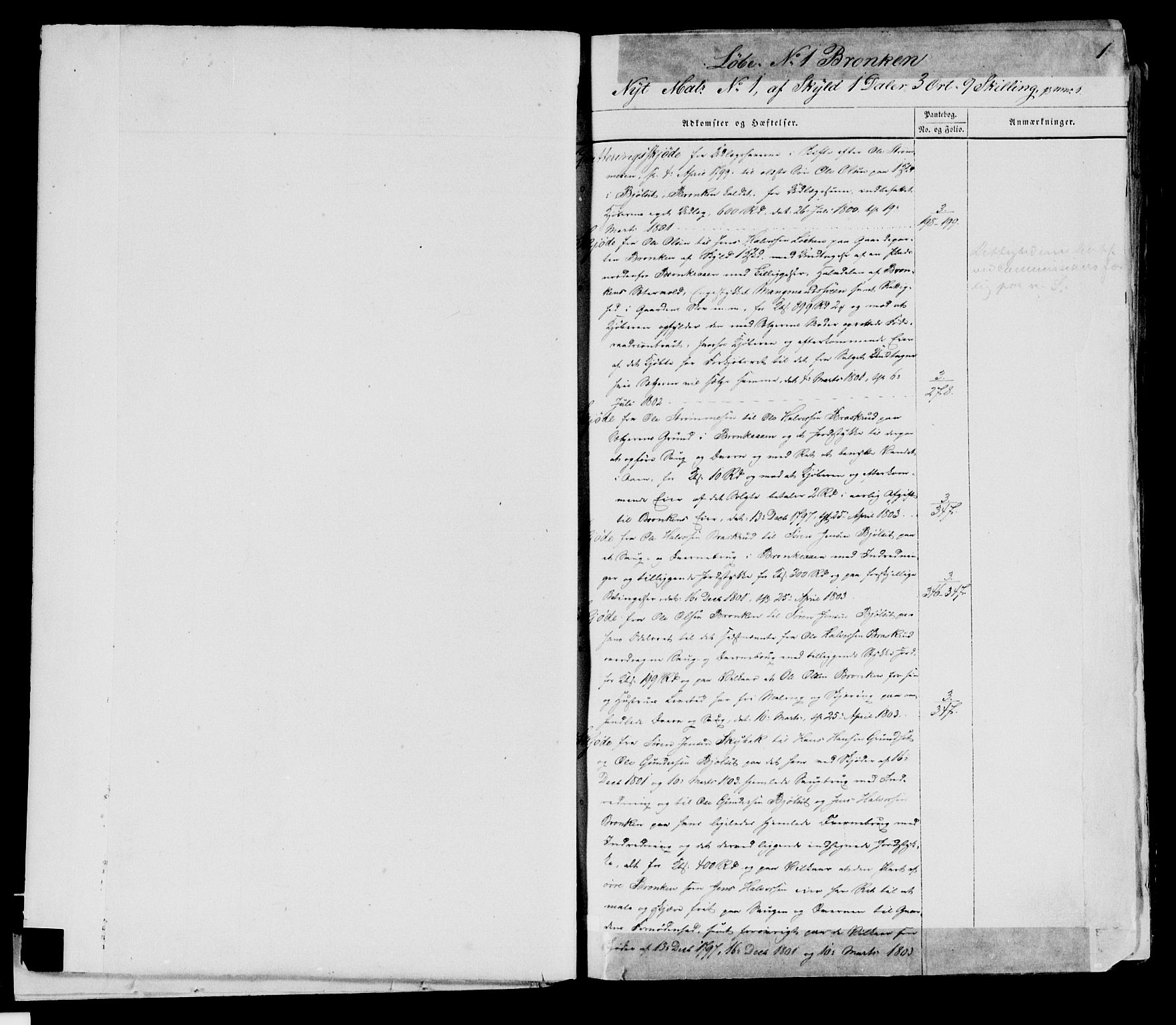 Sør-Østerdal sorenskriveri, SAH/TING-018/H/Ha/Haa/L0001: Mortgage register no. 1, 1801-1888, p. 0-1
