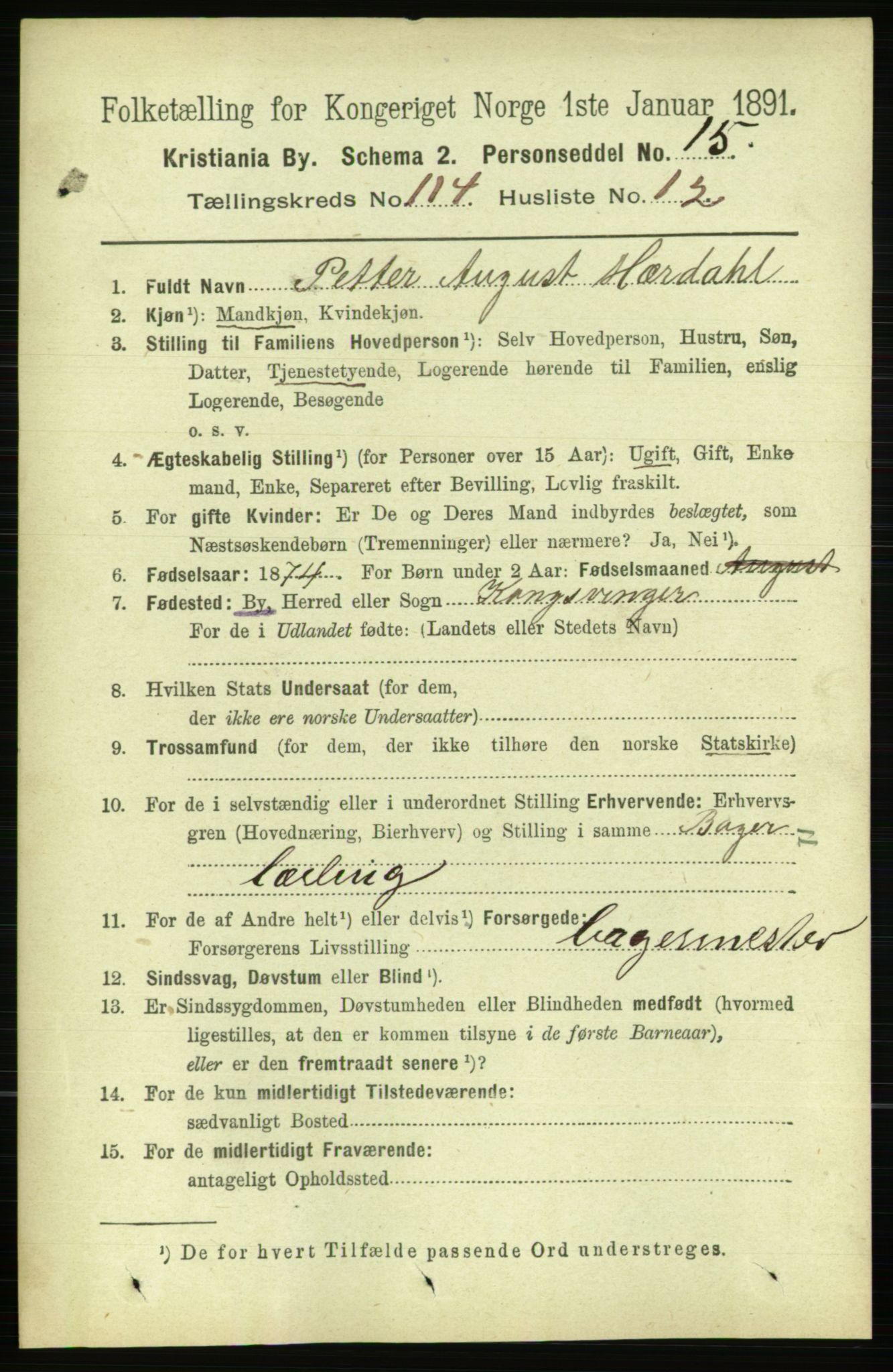 RA, 1891 census for 0301 Kristiania, 1891, p. 61139