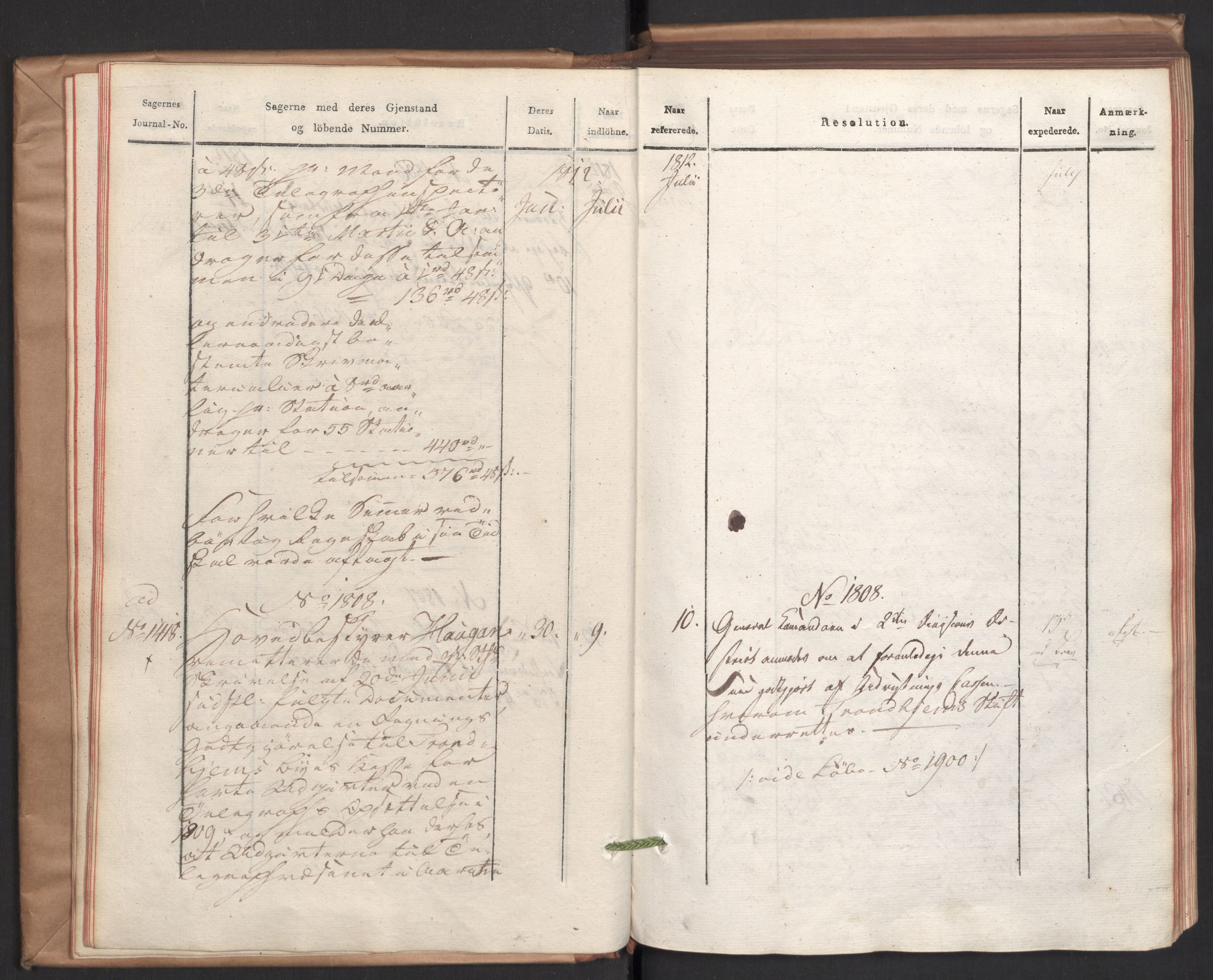 Stattholderembetet 1810-1814, 2. kontor (Kontor B), AV/RA-EA-5432/Ab/L0004: Referatprotokoll,  j.nr. 1449-1801,  l.nr. 1781-2289, 1812, p. 17