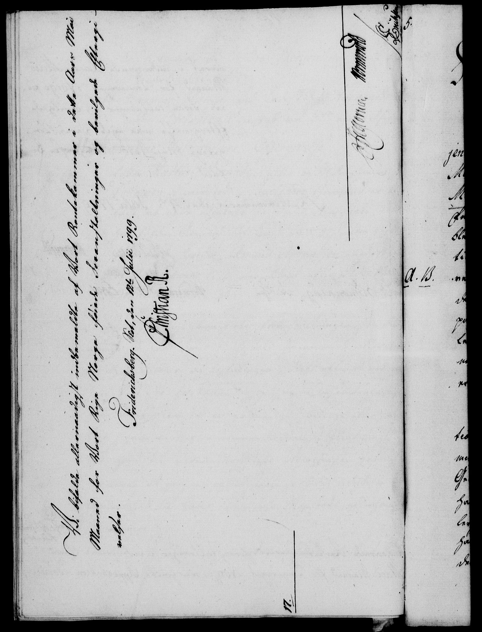 Rentekammeret, Kammerkanselliet, RA/EA-3111/G/Gf/Gfa/L0081: Norsk relasjons- og resolusjonsprotokoll (merket RK 52.81), 1799, p. 421