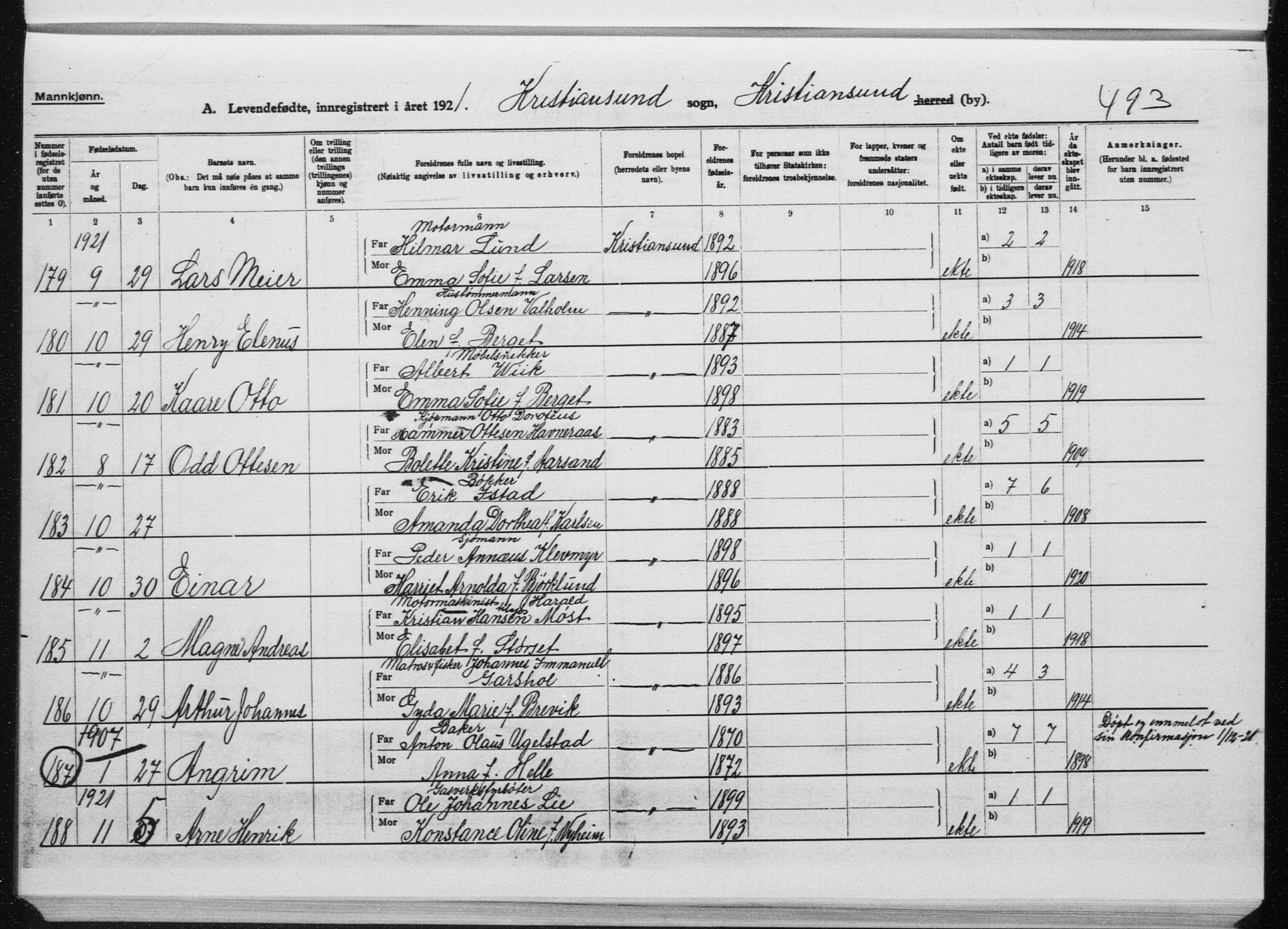 Ministerialprotokoller, klokkerbøker og fødselsregistre - Møre og Romsdal, AV/SAT-A-1454/572/L0864: Parish register (official) no. 572D08, 1921-1935