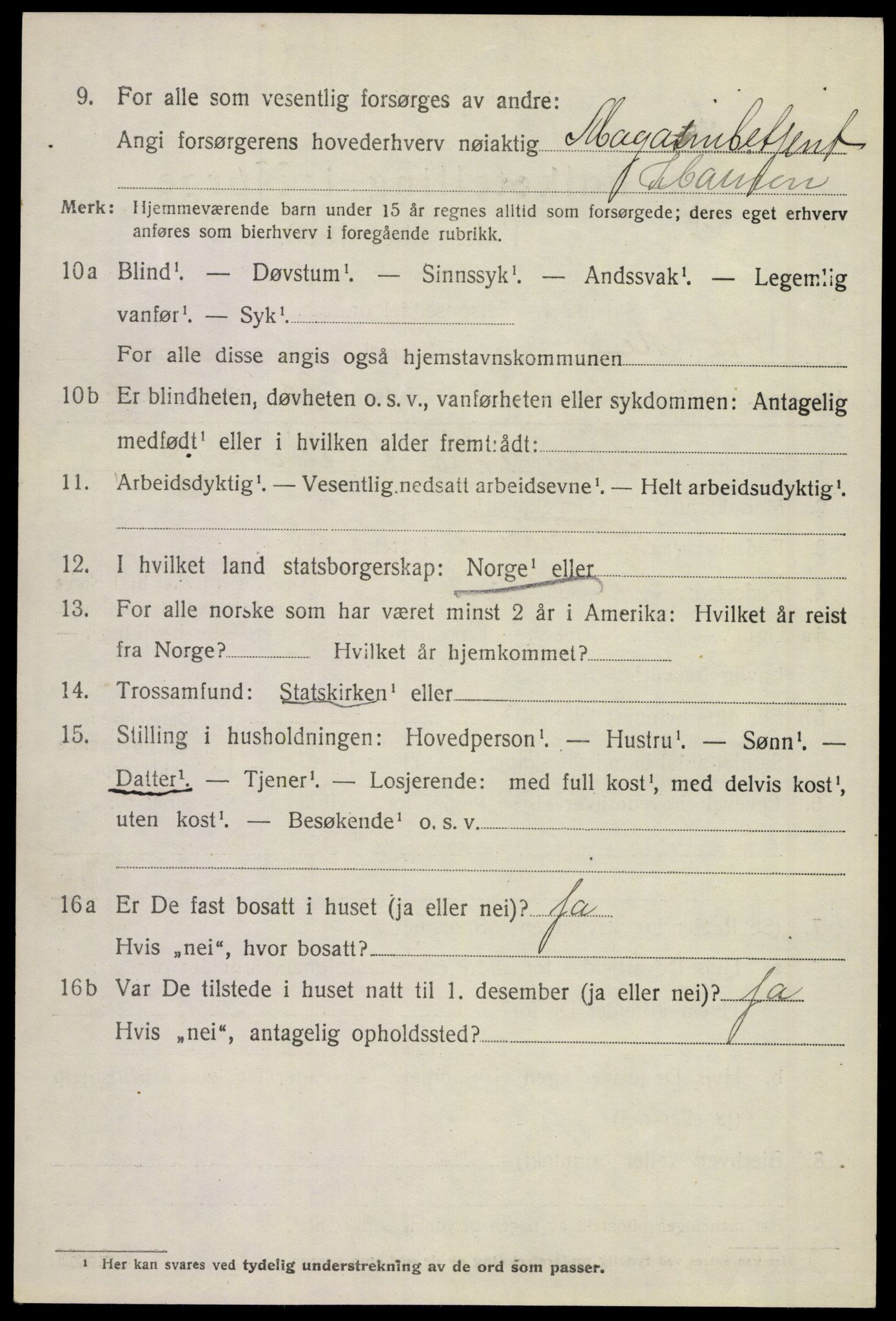 SAKO, 1920 census for Stokke, 1920, p. 3863