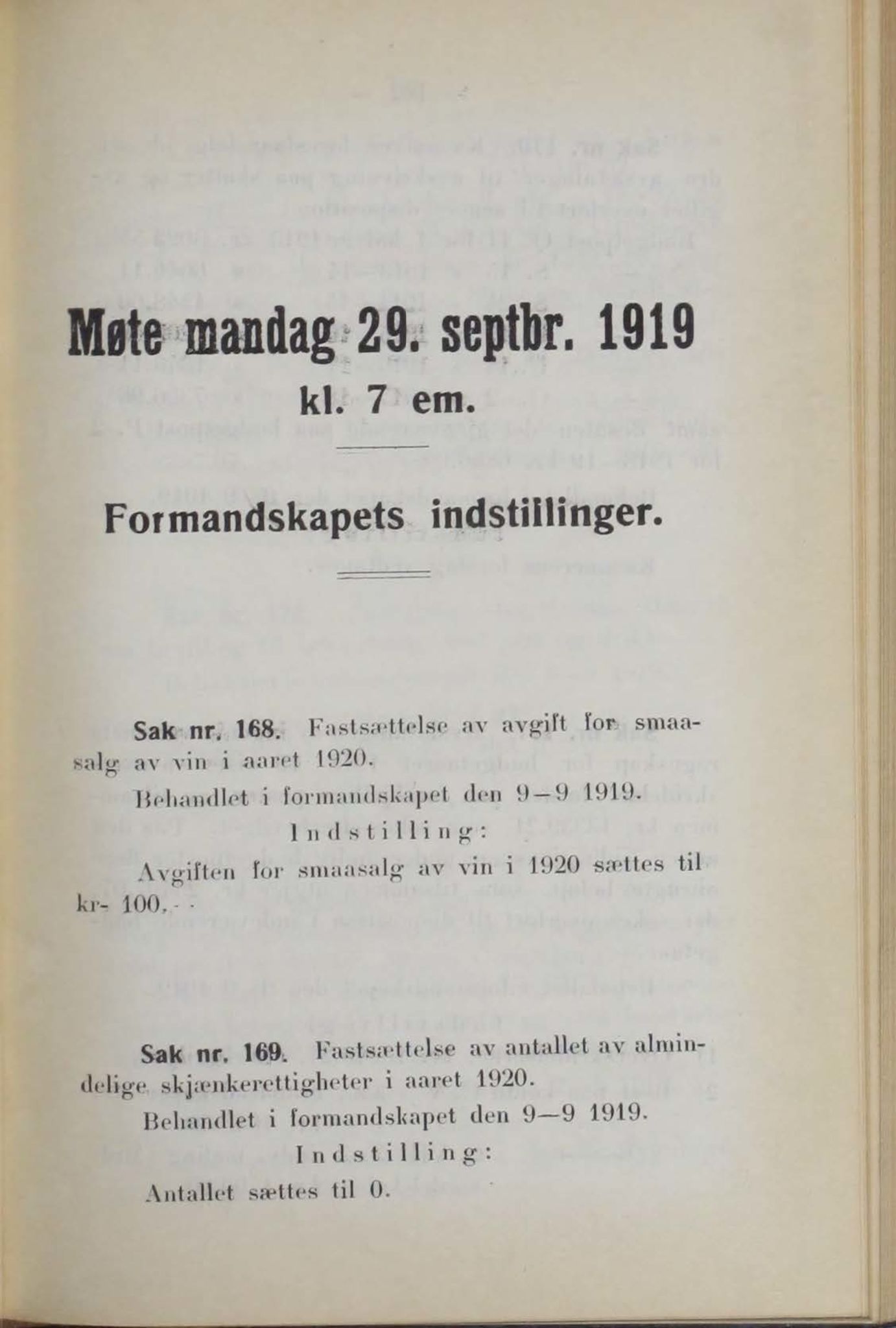 Narvik kommune. Formannskap , AIN/K-18050.150/A/Ab/L0009: Møtebok, 1919