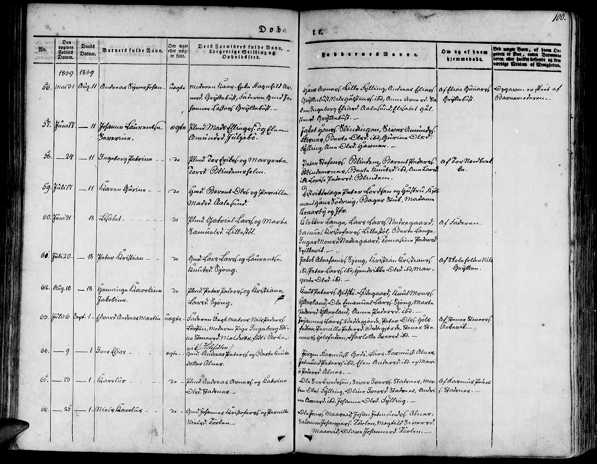 Ministerialprotokoller, klokkerbøker og fødselsregistre - Møre og Romsdal, AV/SAT-A-1454/528/L0395: Parish register (official) no. 528A06, 1828-1839, p. 100