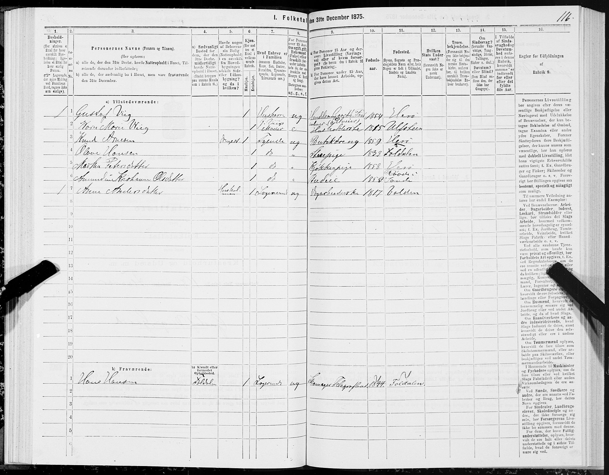 SAT, 1875 census for 1515P Herøy, 1875, p. 3116