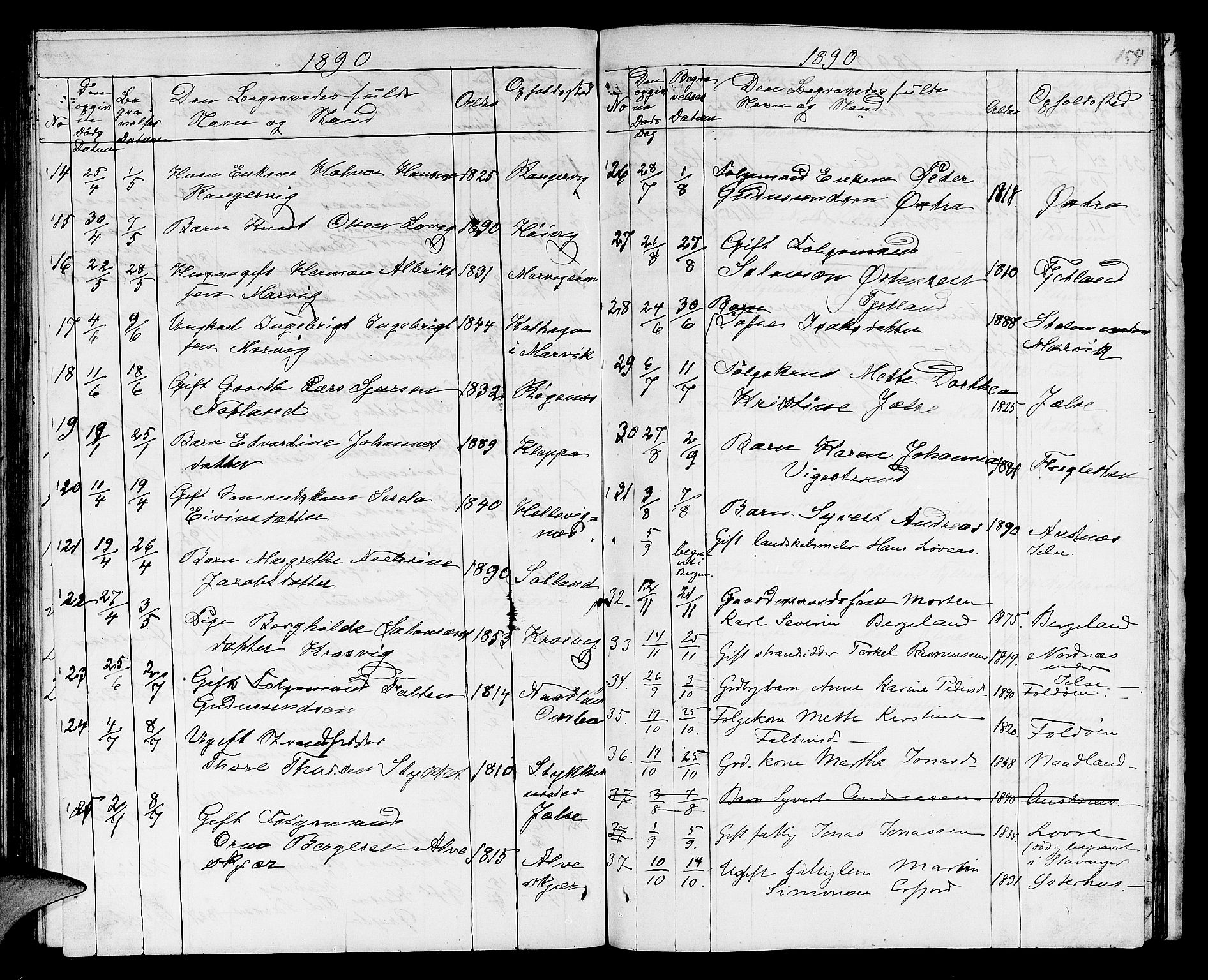 Jelsa sokneprestkontor, SAST/A-101842/01/V: Parish register (copy) no. B 3, 1864-1890, p. 154