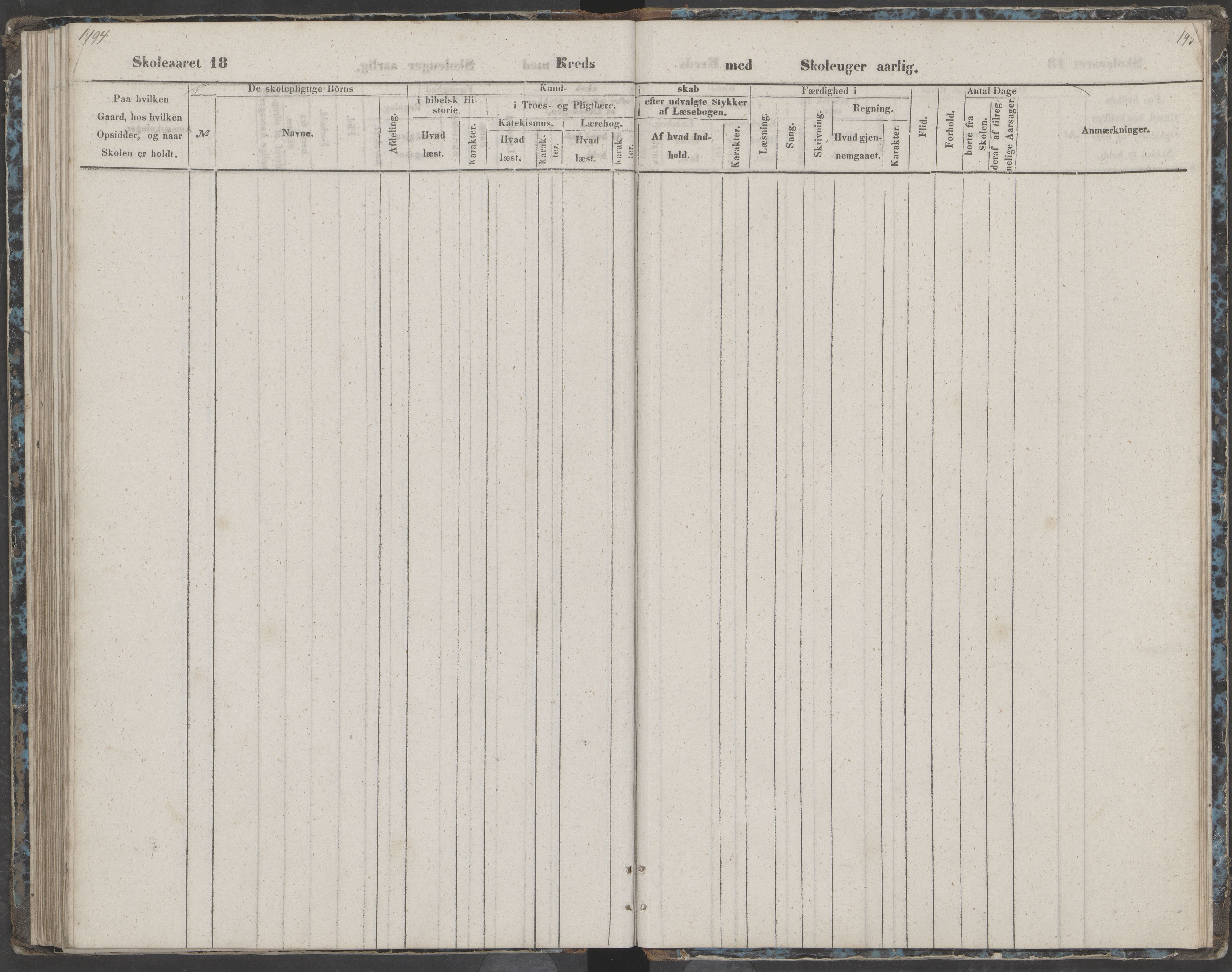 Dønna kommune. Dønnes fastskole, AIN/K-18270.510.01/442/L0002: Skoleprotokoll, 1864-1871