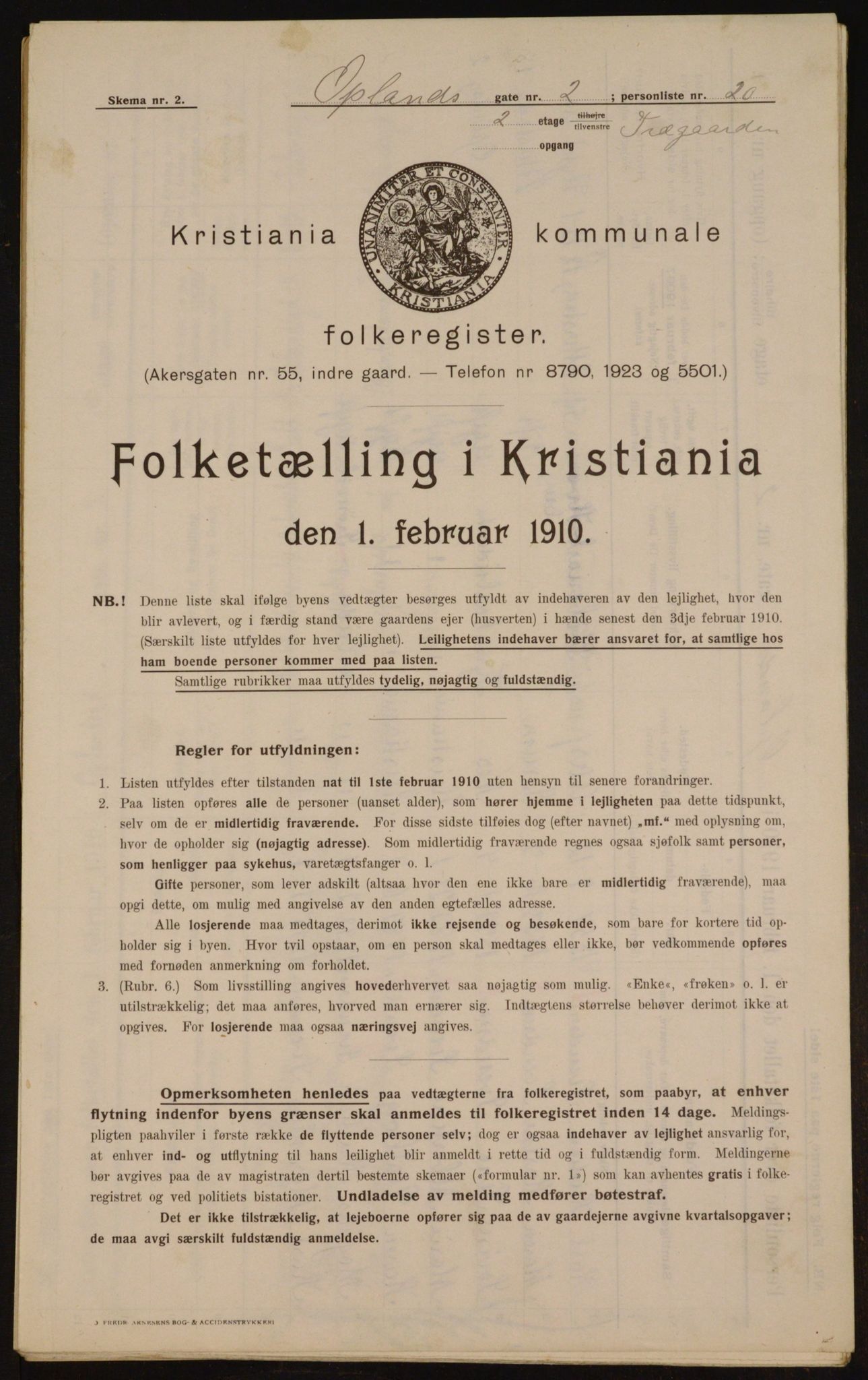 OBA, Municipal Census 1910 for Kristiania, 1910, p. 72965