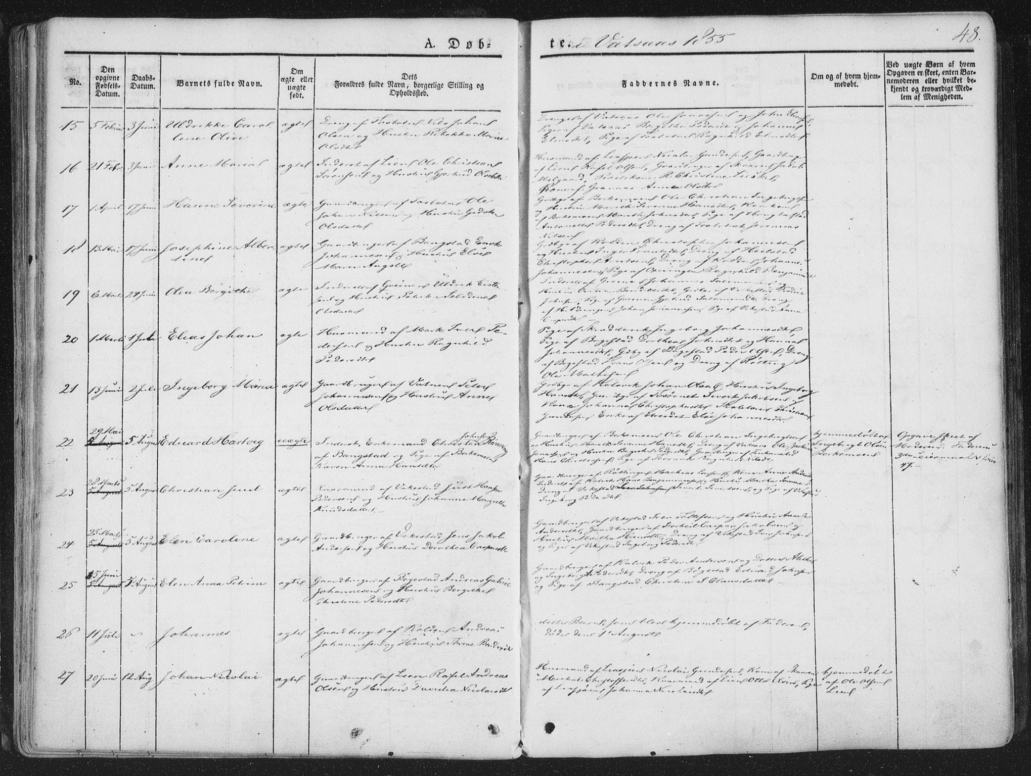 Ministerialprotokoller, klokkerbøker og fødselsregistre - Nordland, SAT/A-1459/810/L0144: Parish register (official) no. 810A07 /1, 1841-1862, p. 48