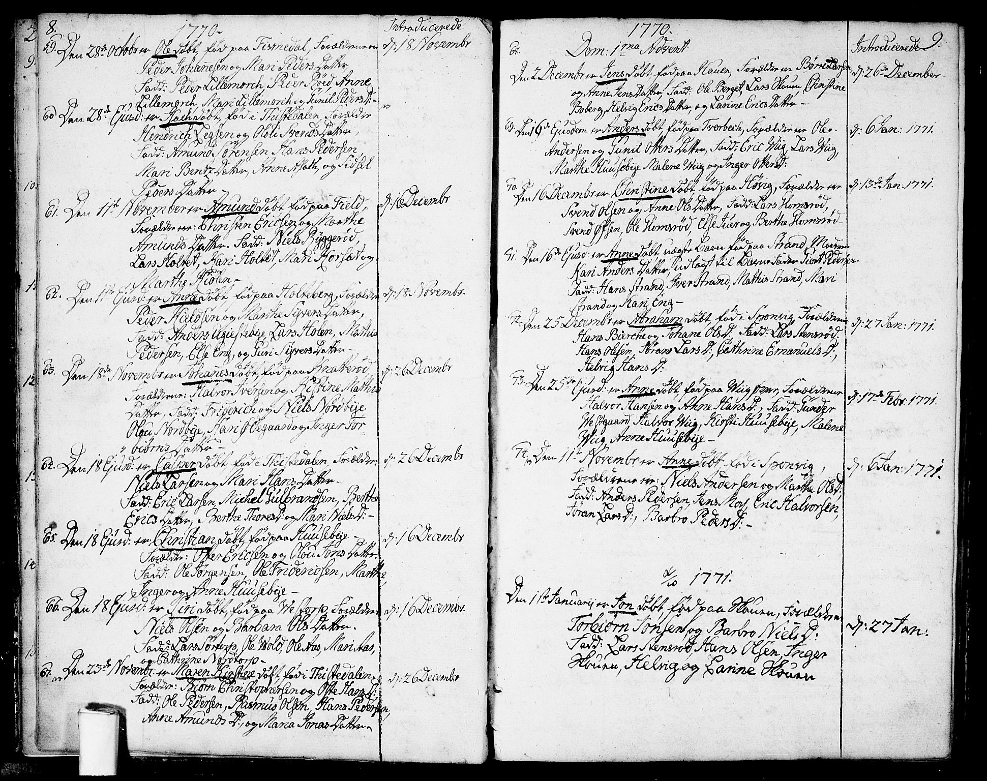 Berg prestekontor Kirkebøker, AV/SAO-A-10902/F/Fa/L0001: Parish register (official) no. I 1, 1770-1814, p. 8-9