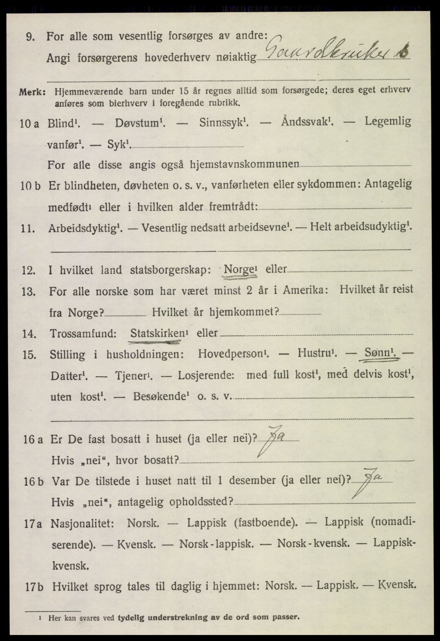 SAT, 1920 census for Beitstad, 1920, p. 4100