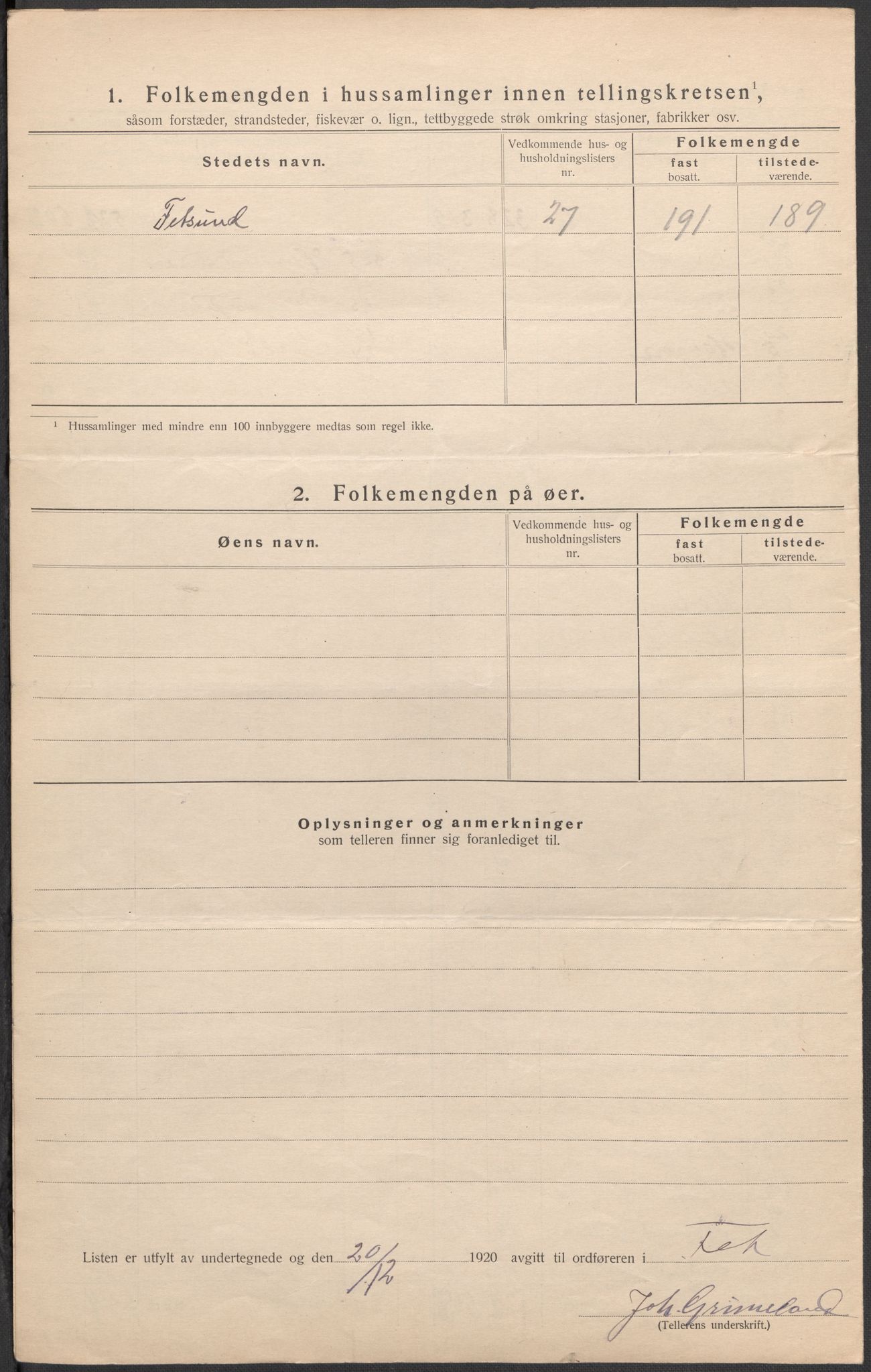 SAO, 1920 census for Fet, 1920, p. 16