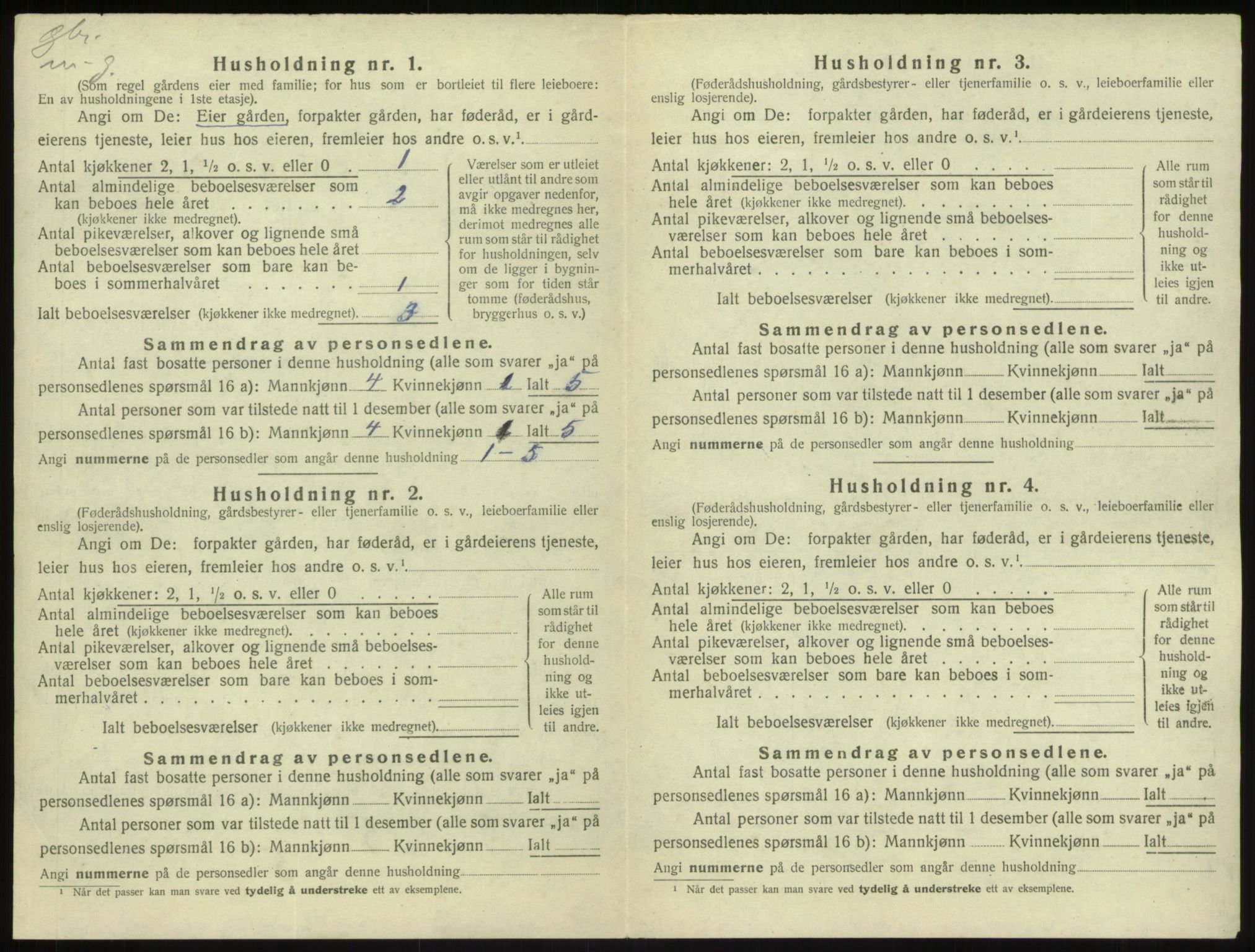 SAB, 1920 census for Sogndal, 1920, p. 885