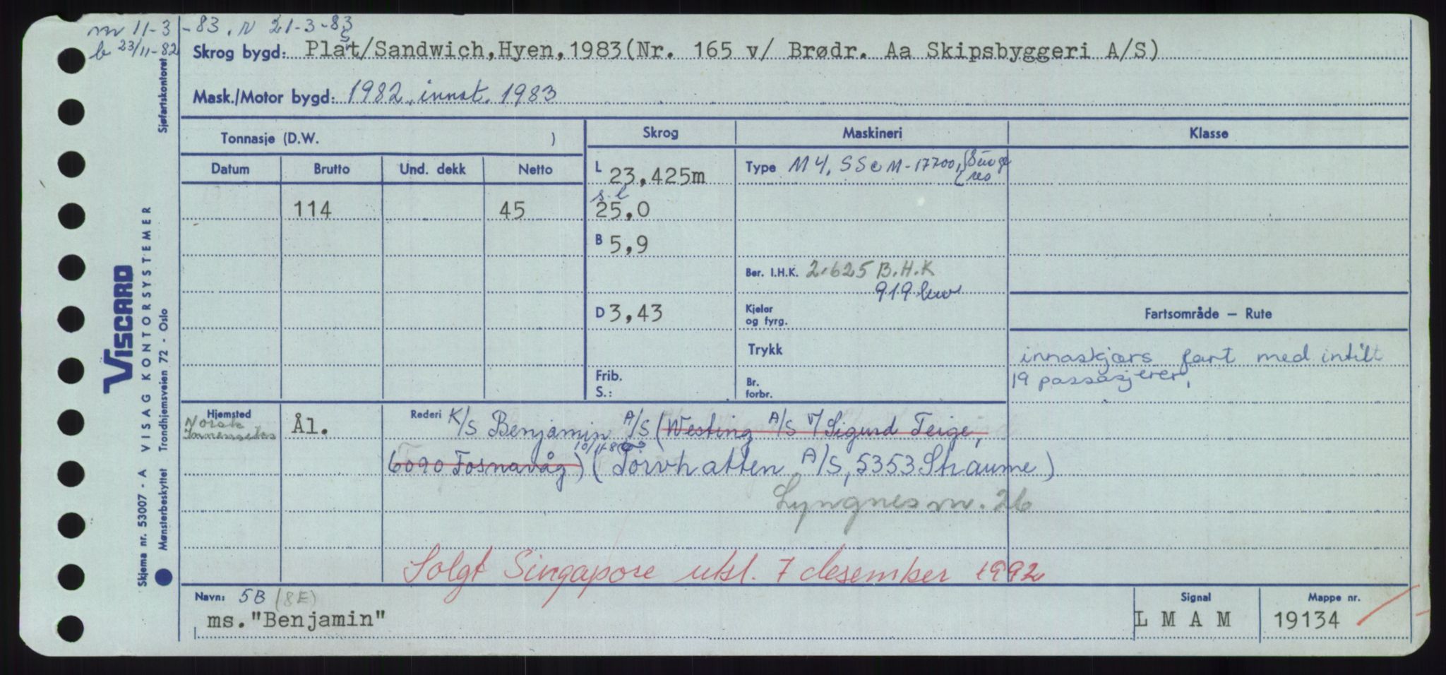 Sjøfartsdirektoratet med forløpere, Skipsmålingen, RA/S-1627/H/Hd/L0003: Fartøy, B-Bev, p. 615