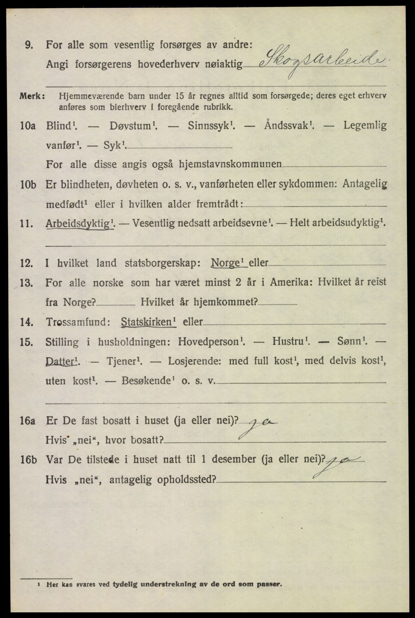 SAH, 1920 census for Trysil, 1920, p. 7732