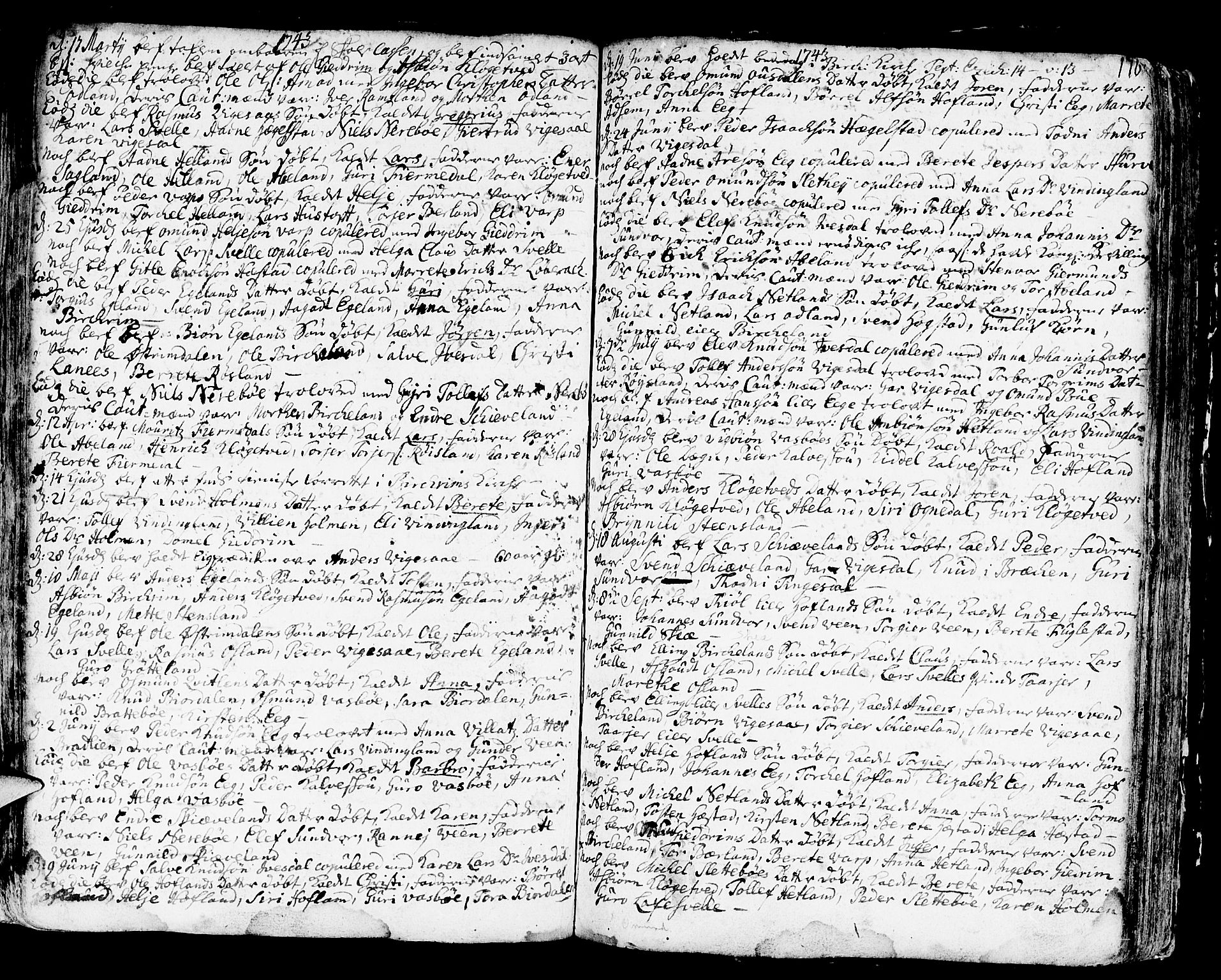 Helleland sokneprestkontor, SAST/A-101810: Parish register (official) no. A 1 /2, 1713-1761, p. 176