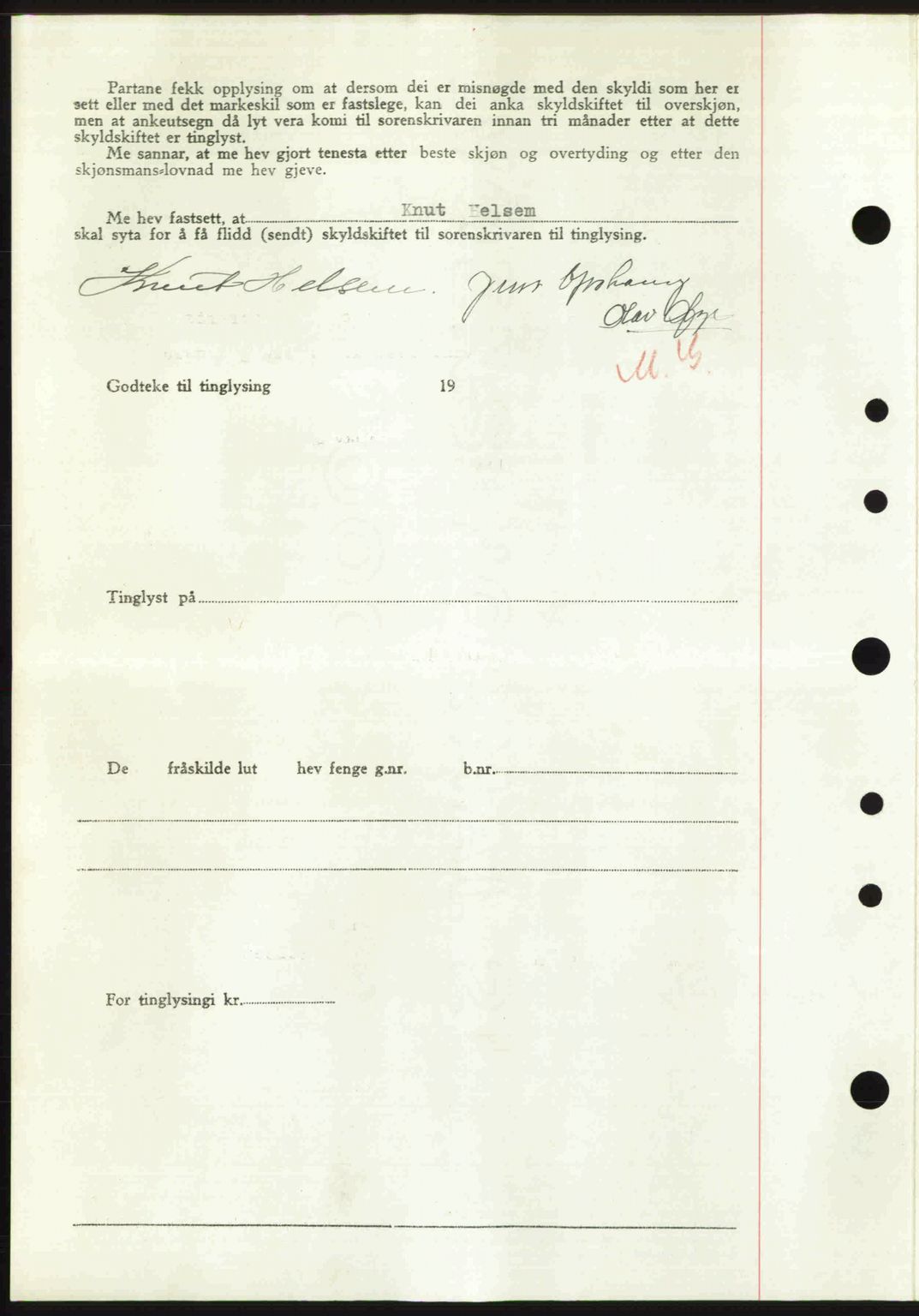 Nordre Sunnmøre sorenskriveri, AV/SAT-A-0006/1/2/2C/2Ca: Mortgage book no. A33, 1949-1950, Diary no: : 2908/1949