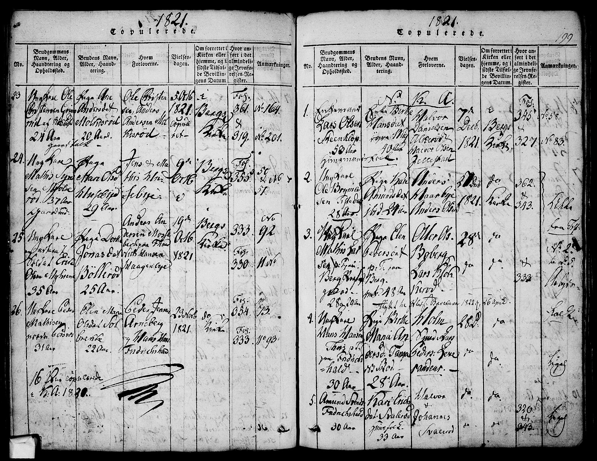 Berg prestekontor Kirkebøker, AV/SAO-A-10902/F/Fa/L0002: Parish register (official) no. I 2, 1815-1831, p. 199