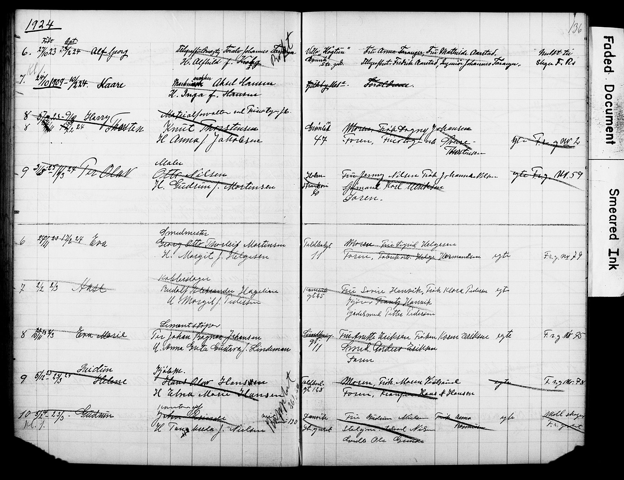 Strømsø kirkebøker, AV/SAKO-A-246/Y/Ya/L0007: Parish register draft no. I 7, 1915-1932, p. 136