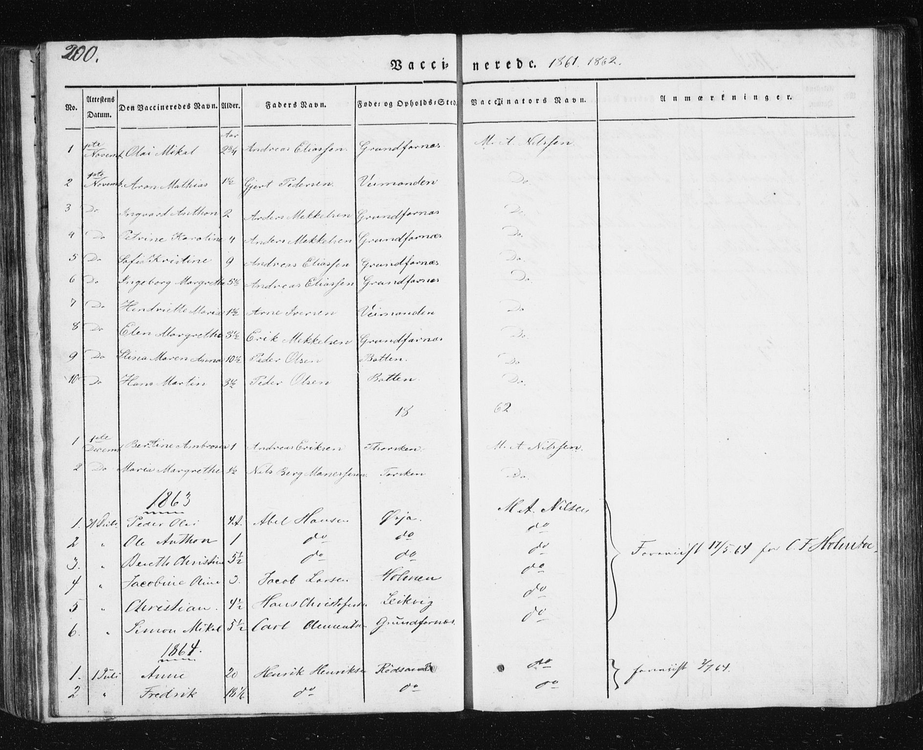 Berg sokneprestkontor, SATØ/S-1318/G/Ga/Gab/L0011klokker: Parish register (copy) no. 11, 1833-1878, p. 200