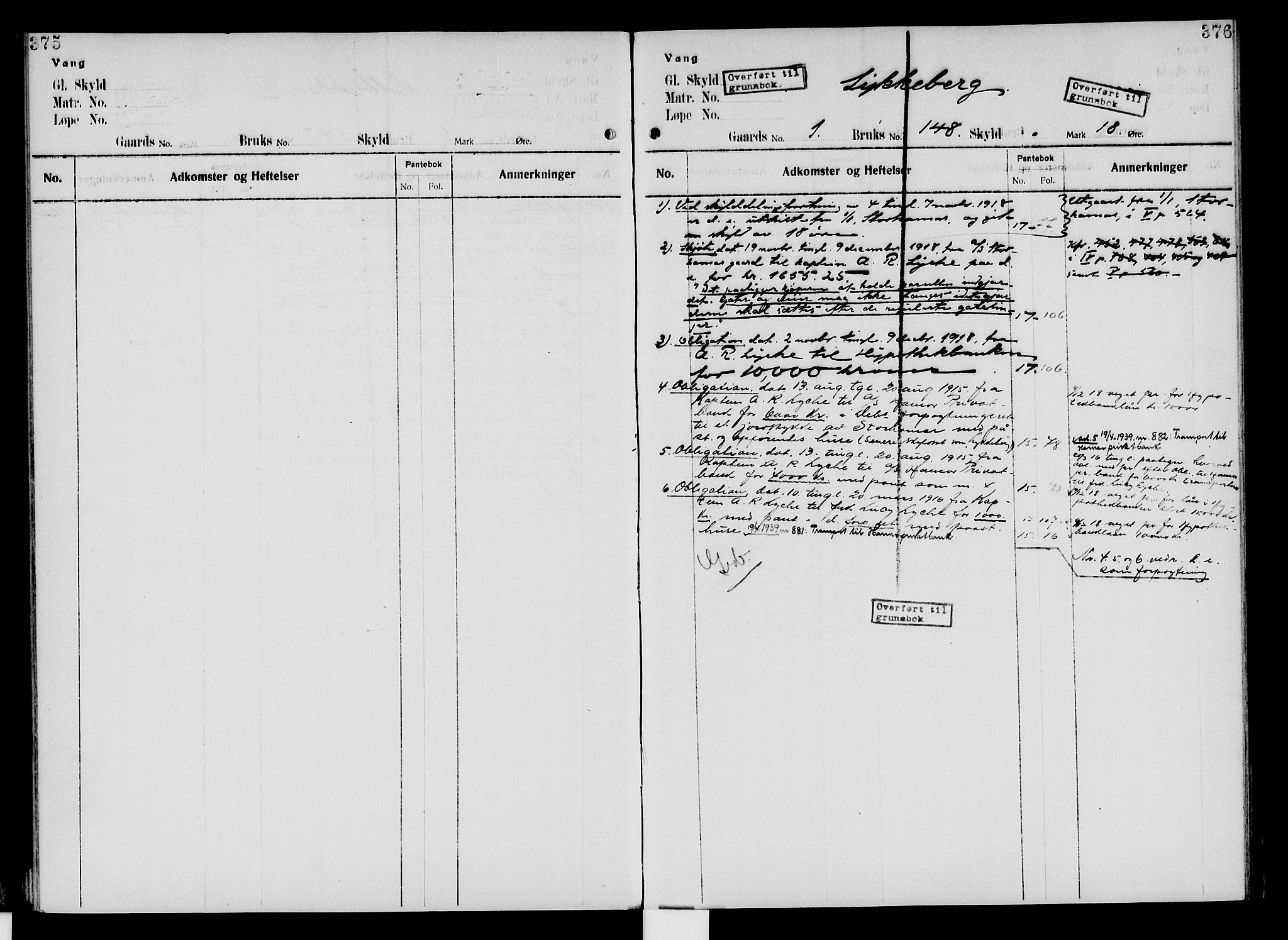 Nord-Hedmark sorenskriveri, SAH/TING-012/H/Ha/Had/Hade/L0005: Mortgage register no. 4.5, 1916-1940, p. 375-376