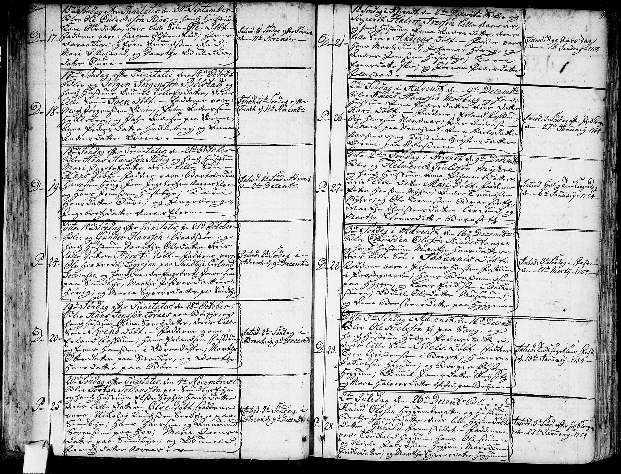 Røyken kirkebøker, SAKO/A-241/G/Ga/L0001: Parish register (copy) no. 1, 1740-1768, p. 92-93