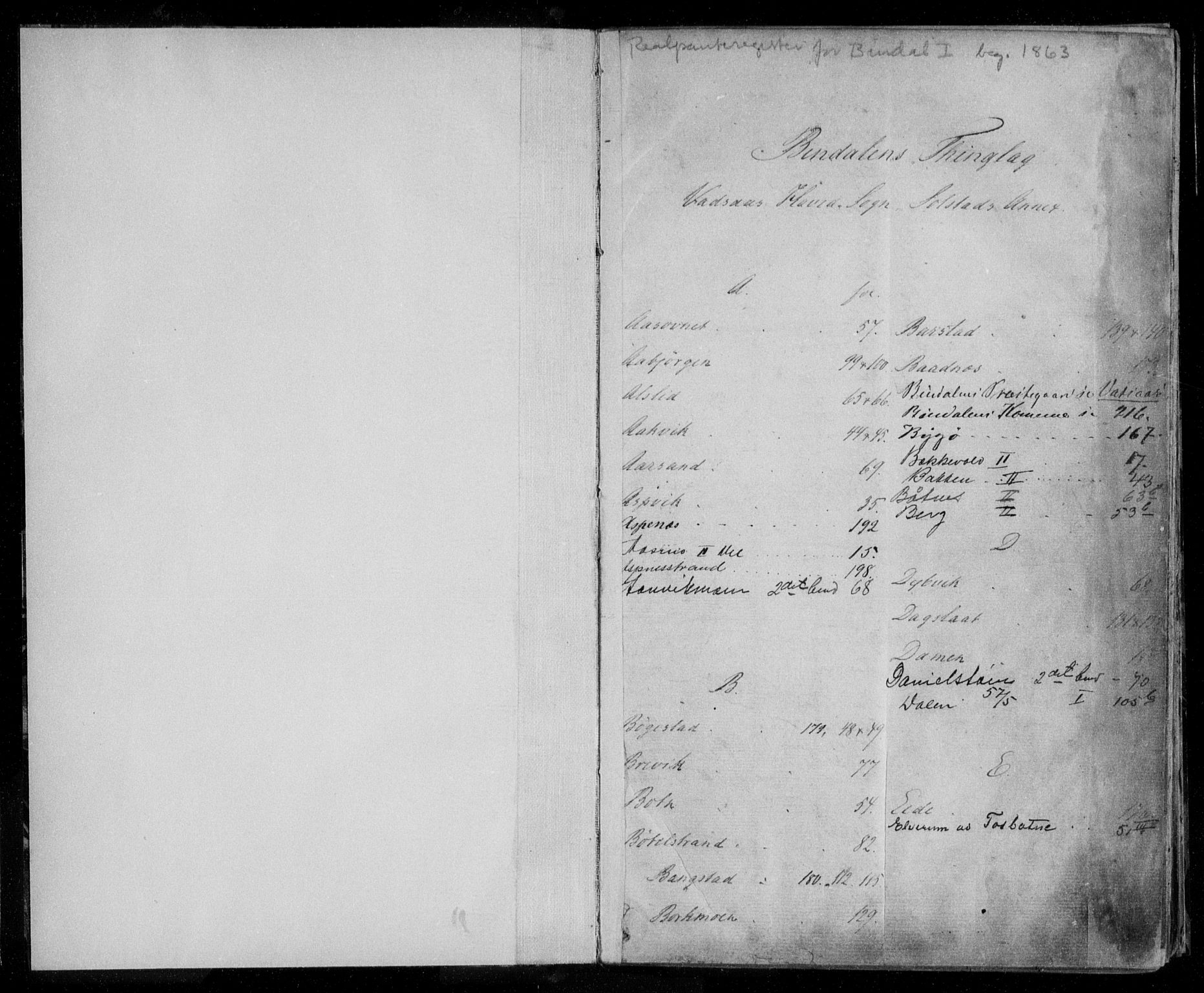 Brønnøy sorenskriveri, SAT/A-4170/1/2/2A/L0001: Mortgage register no. 1, 1863-1927