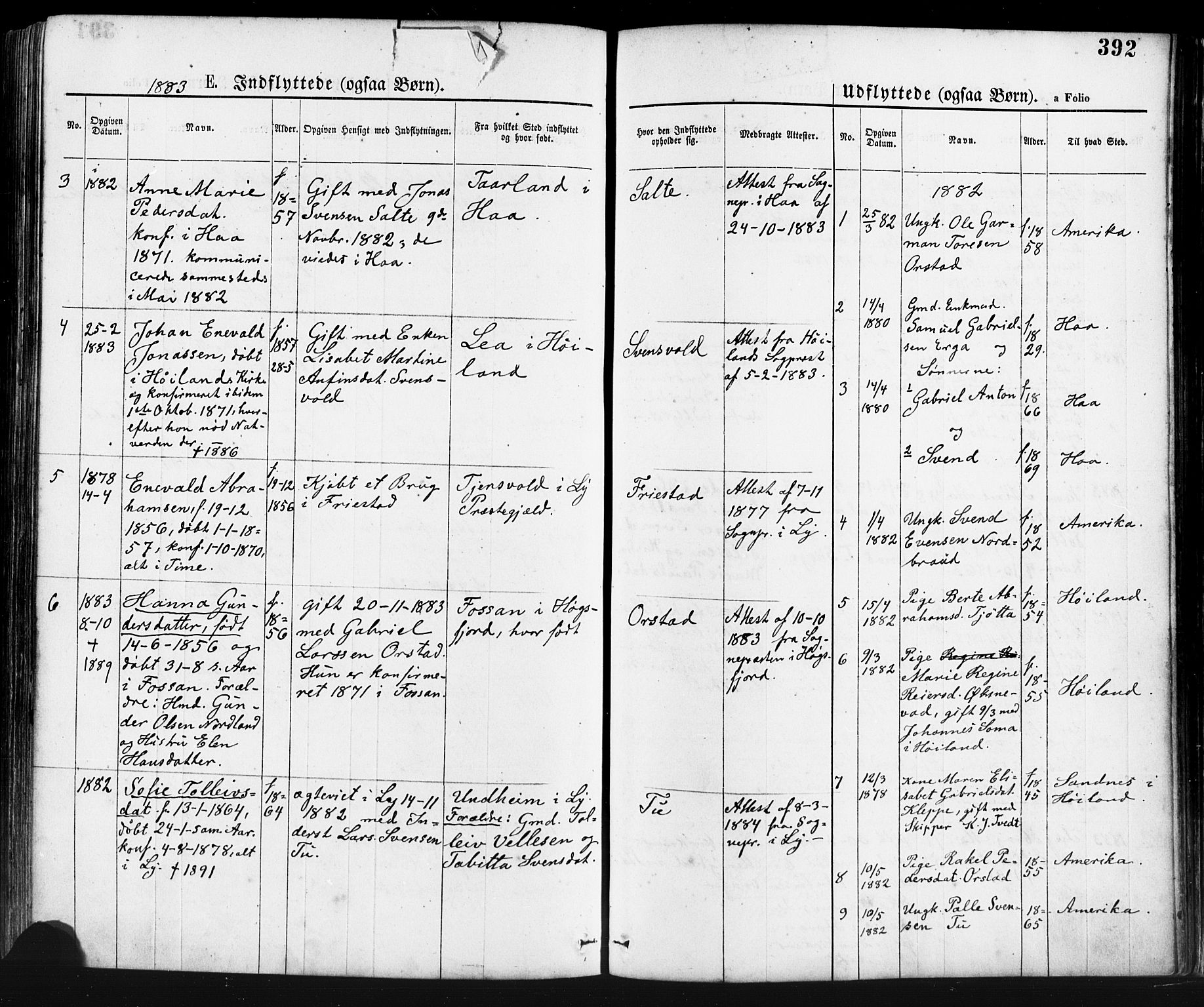 Klepp sokneprestkontor, SAST/A-101803/001/3/30BA/L0006: Parish register (official) no. A 6, 1871-1885, p. 392