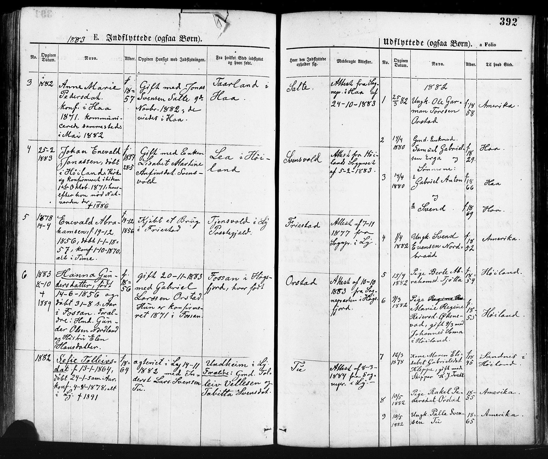 Klepp sokneprestkontor, AV/SAST-A-101803/001/3/30BA/L0006: Parish register (official) no. A 6, 1871-1885, p. 392
