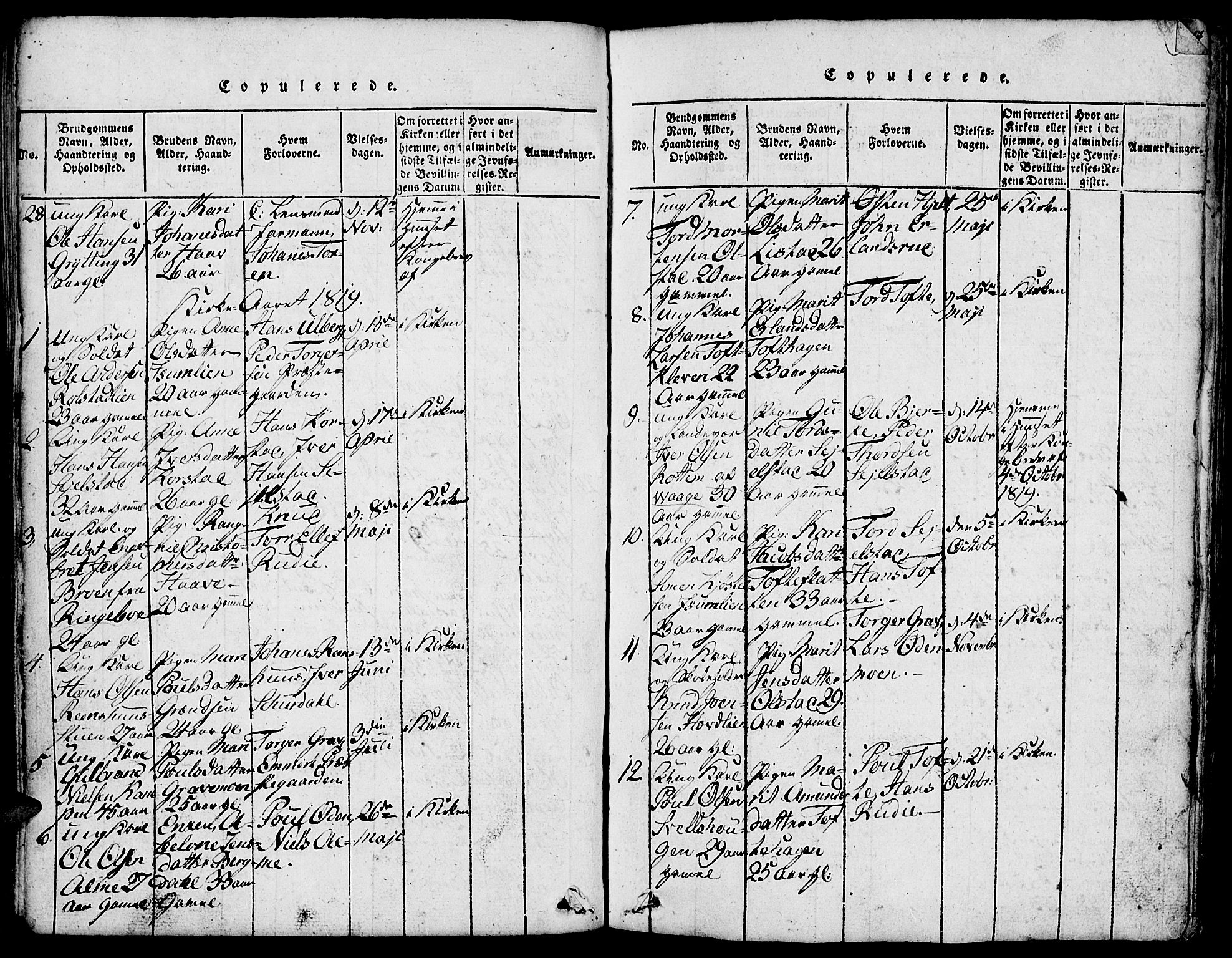 Fron prestekontor, SAH/PREST-078/H/Ha/Hab/L0001: Parish register (copy) no. 1, 1816-1843, p. 195