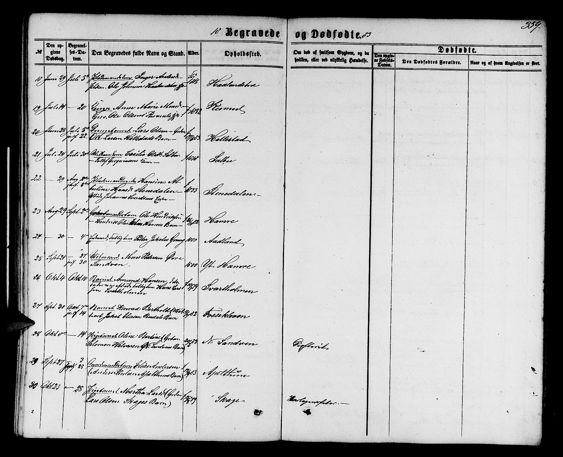 Fana Sokneprestembete, SAB/A-75101/H/Hab/Habb/L0003: Parish register (copy) no. B 3, 1861-1888, p. 359