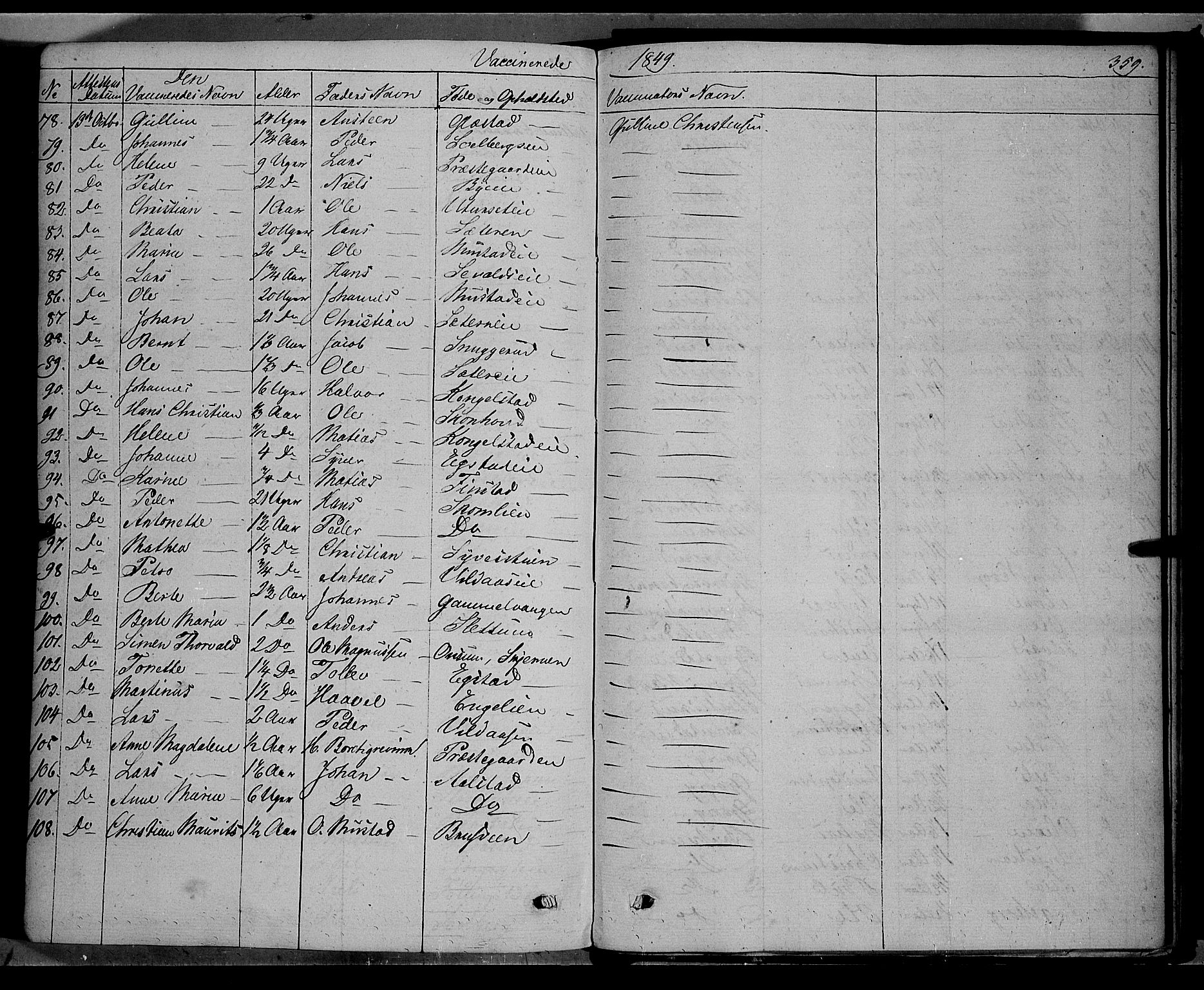 Vardal prestekontor, SAH/PREST-100/H/Ha/Haa/L0005: Parish register (official) no. 5, 1831-1853, p. 359