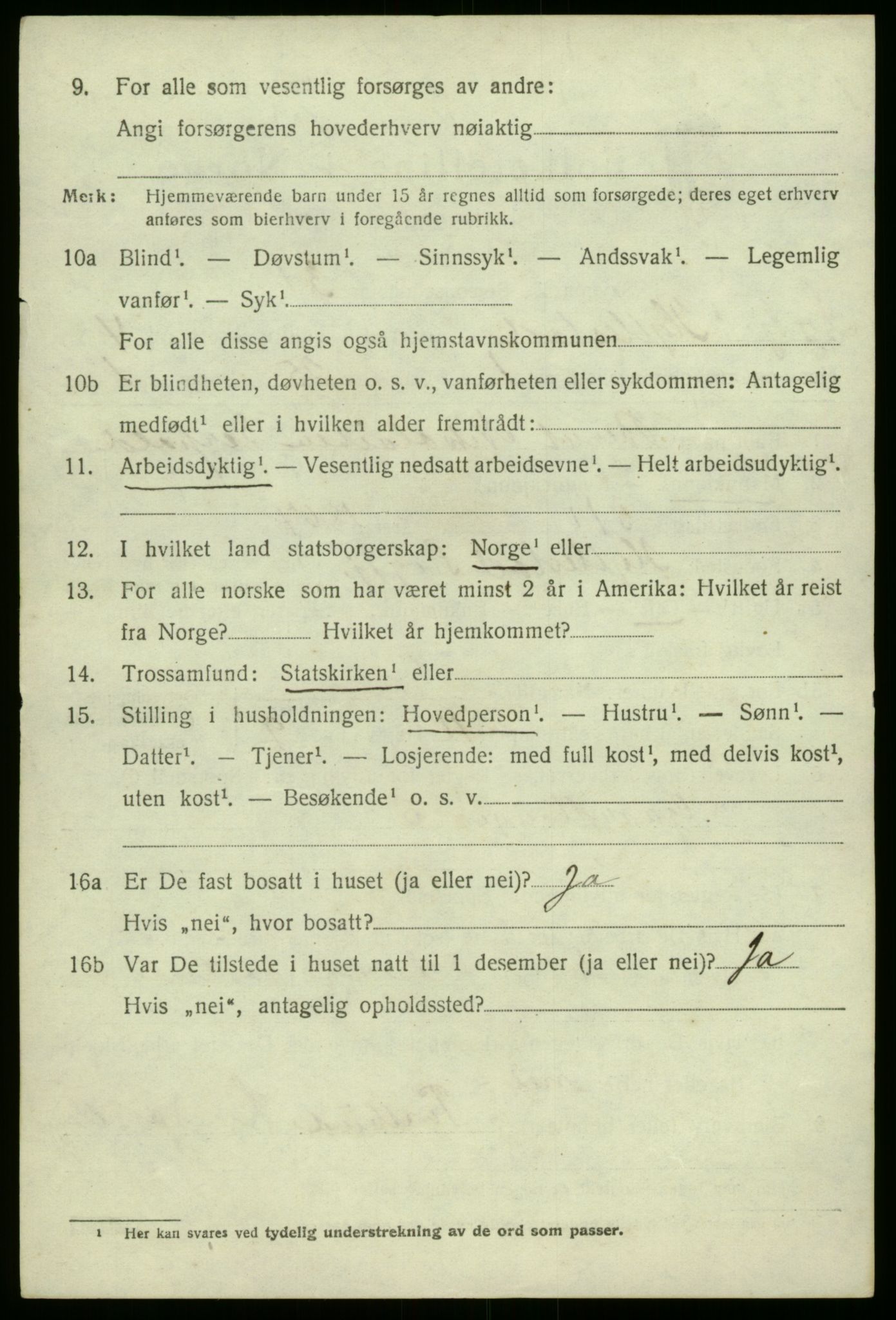 SAB, 1920 census for Hyllestad, 1920, p. 1821