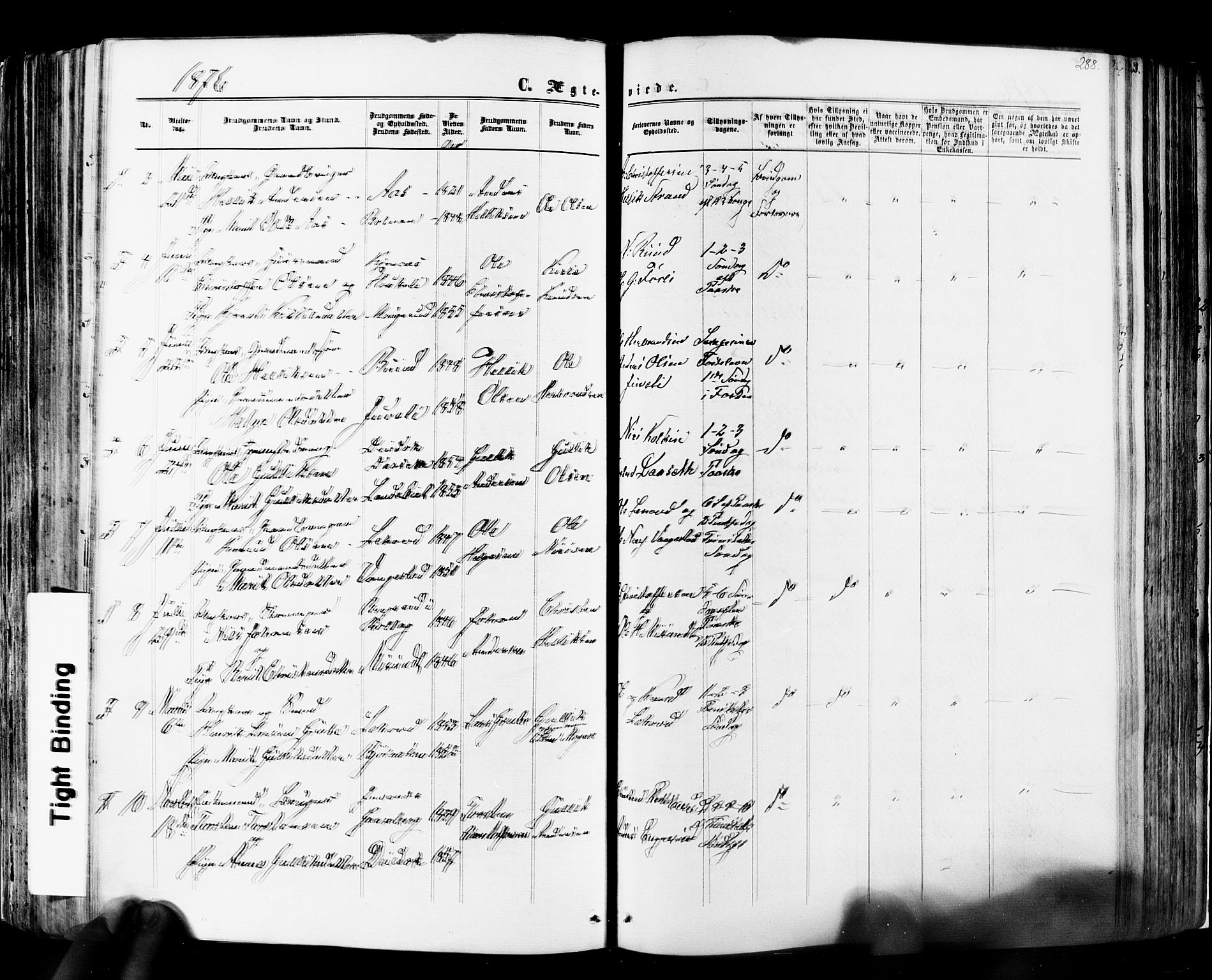 Flesberg kirkebøker, SAKO/A-18/F/Fa/L0007: Parish register (official) no. I 7, 1861-1878, p. 288