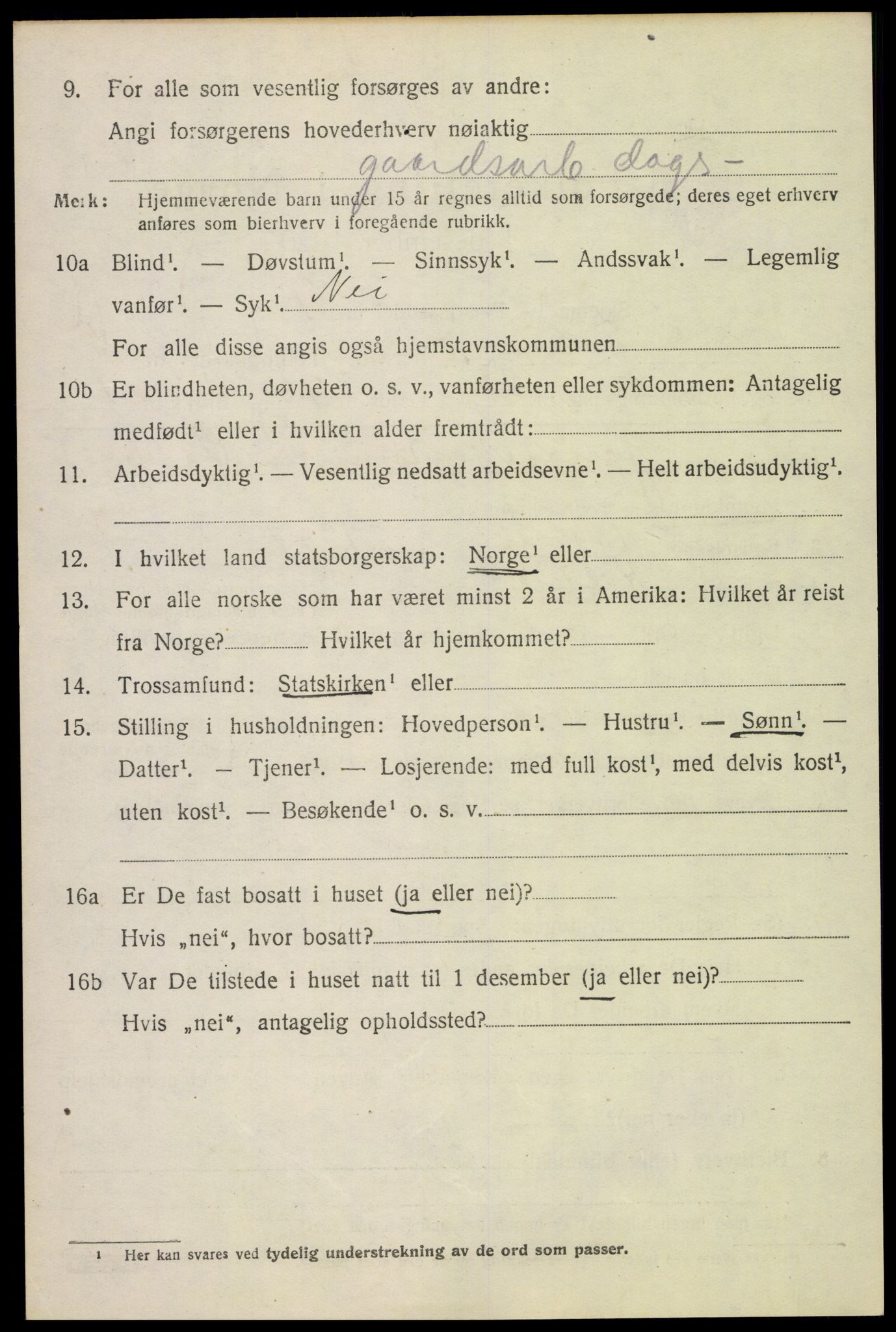 SAH, 1920 census for Vestre Toten, 1920, p. 7557