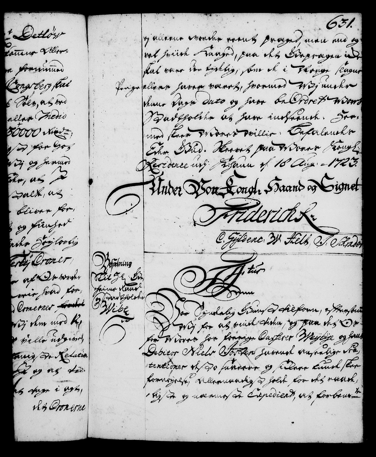 Rentekammeret, Kammerkanselliet, RA/EA-3111/G/Gg/Gga/L0001: Norsk ekspedisjonsprotokoll med register (merket RK 53.1), 1720-1723, p. 631
